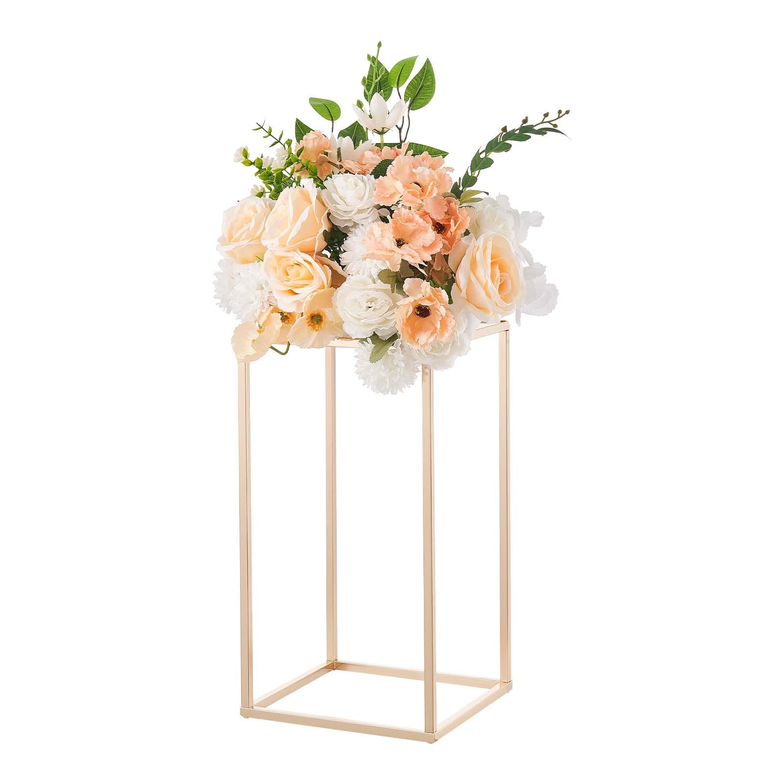 Wedding Flower Stand 10PCS 40cm Column Floral Stands Acrylic Gold Display