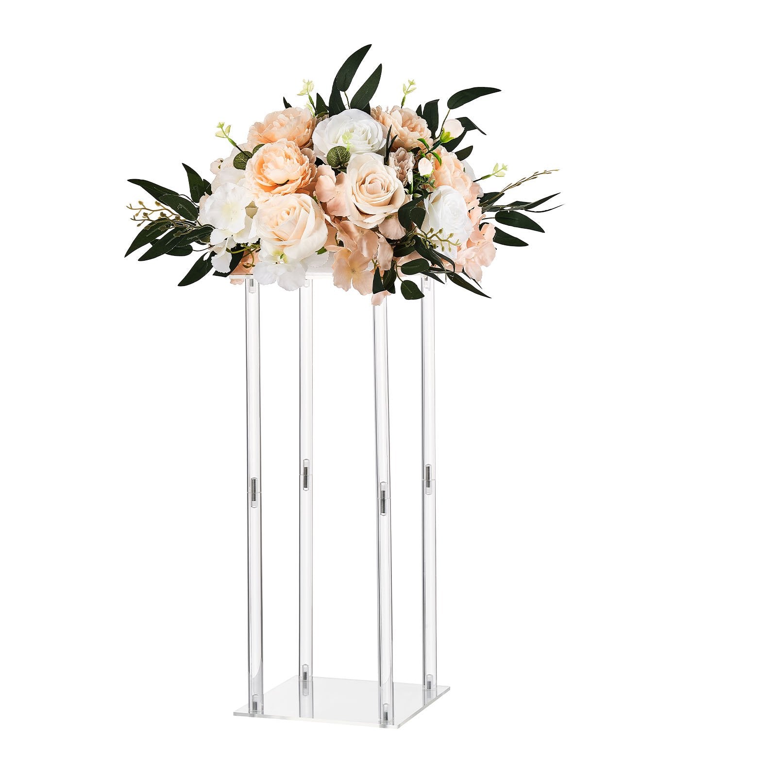Wedding Flower Stand, 10PCS 50cm Column Floral Stands with Acrylic Laminate Rack