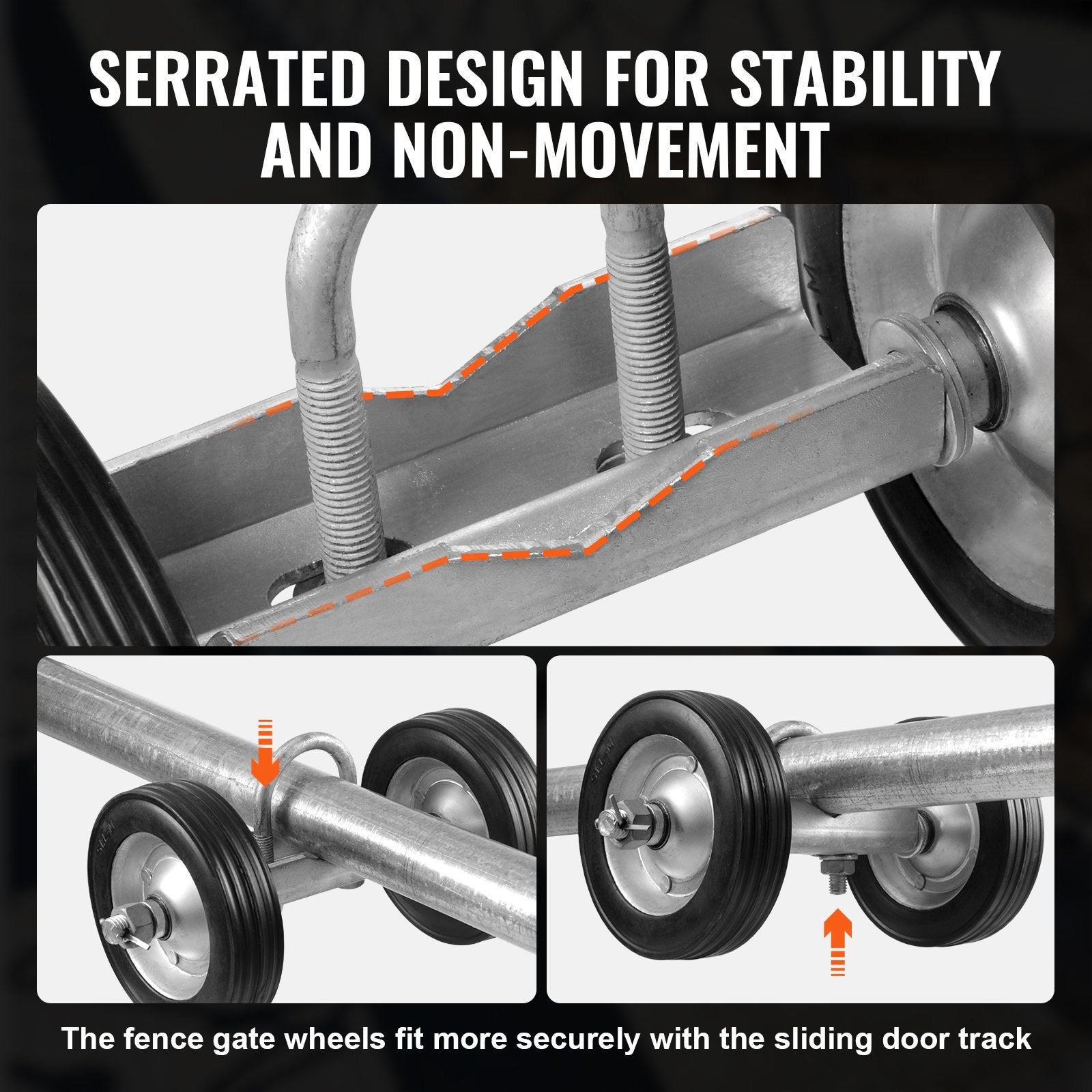 Sliding Gate Kit 6in Rolling Hardware Universal Track Wheels Heavy Duty 600lbs