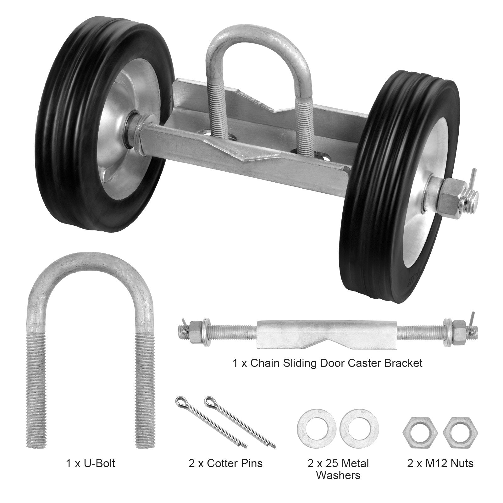 Sliding Gate Kit 6in Rolling Hardware Universal Track Wheels Heavy Duty 600lbs