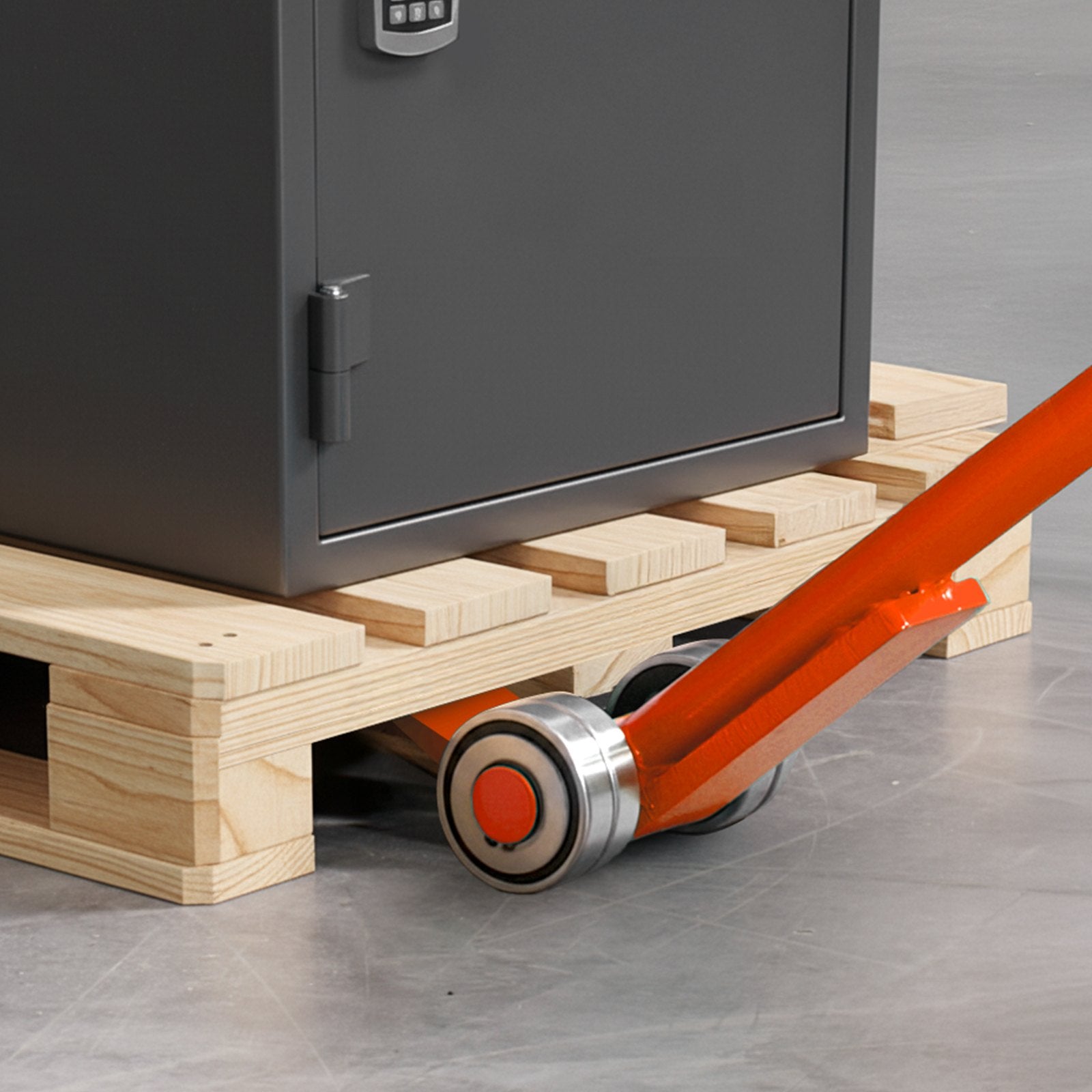 Pry Lever Bar 1.4m Carbon Steel Handle with Wheels 2994kg Capacity Heavy Duty
