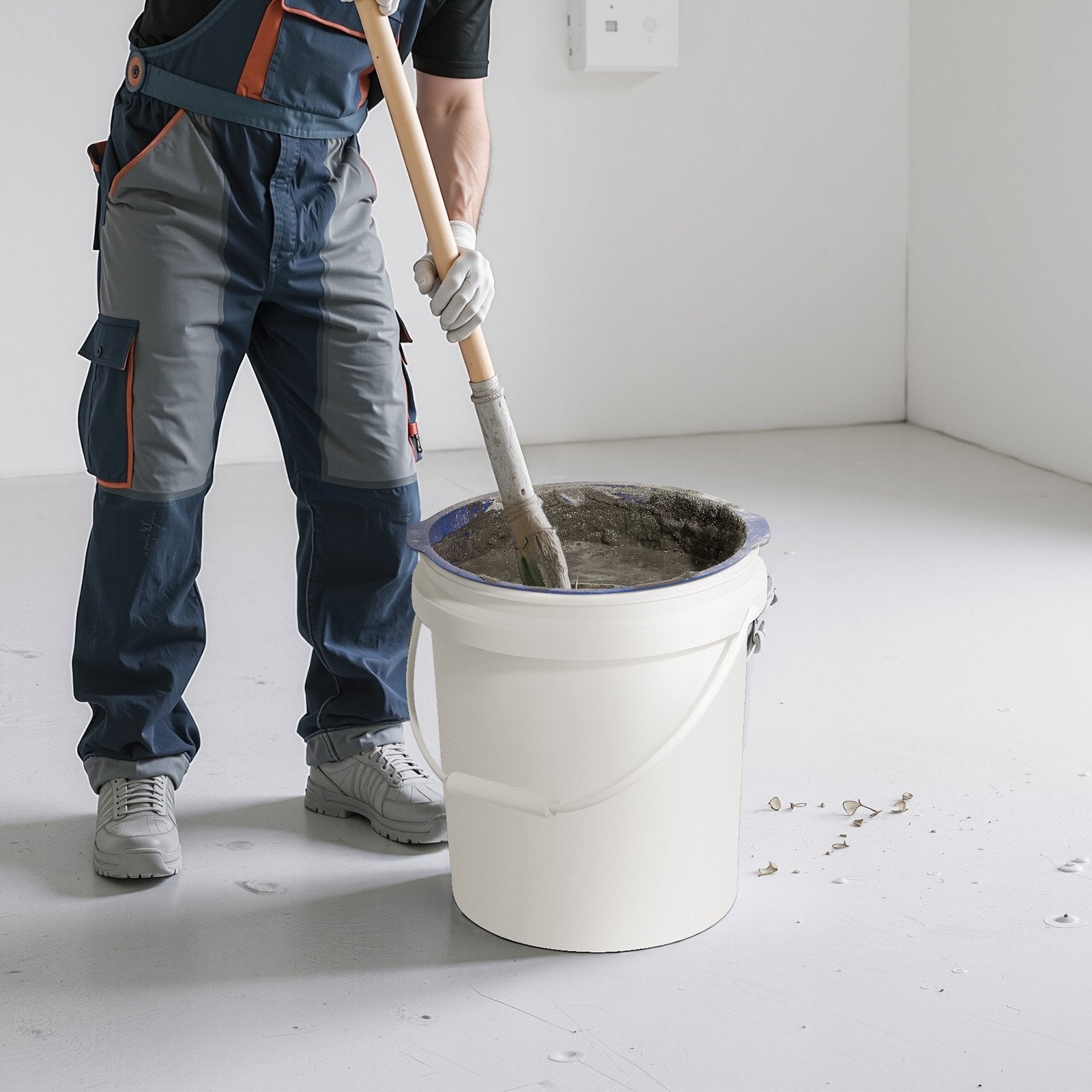 18.9L Bucket Liner for Concrete Mix, Reusable Silicone Mortar Mixer Insert, Blue