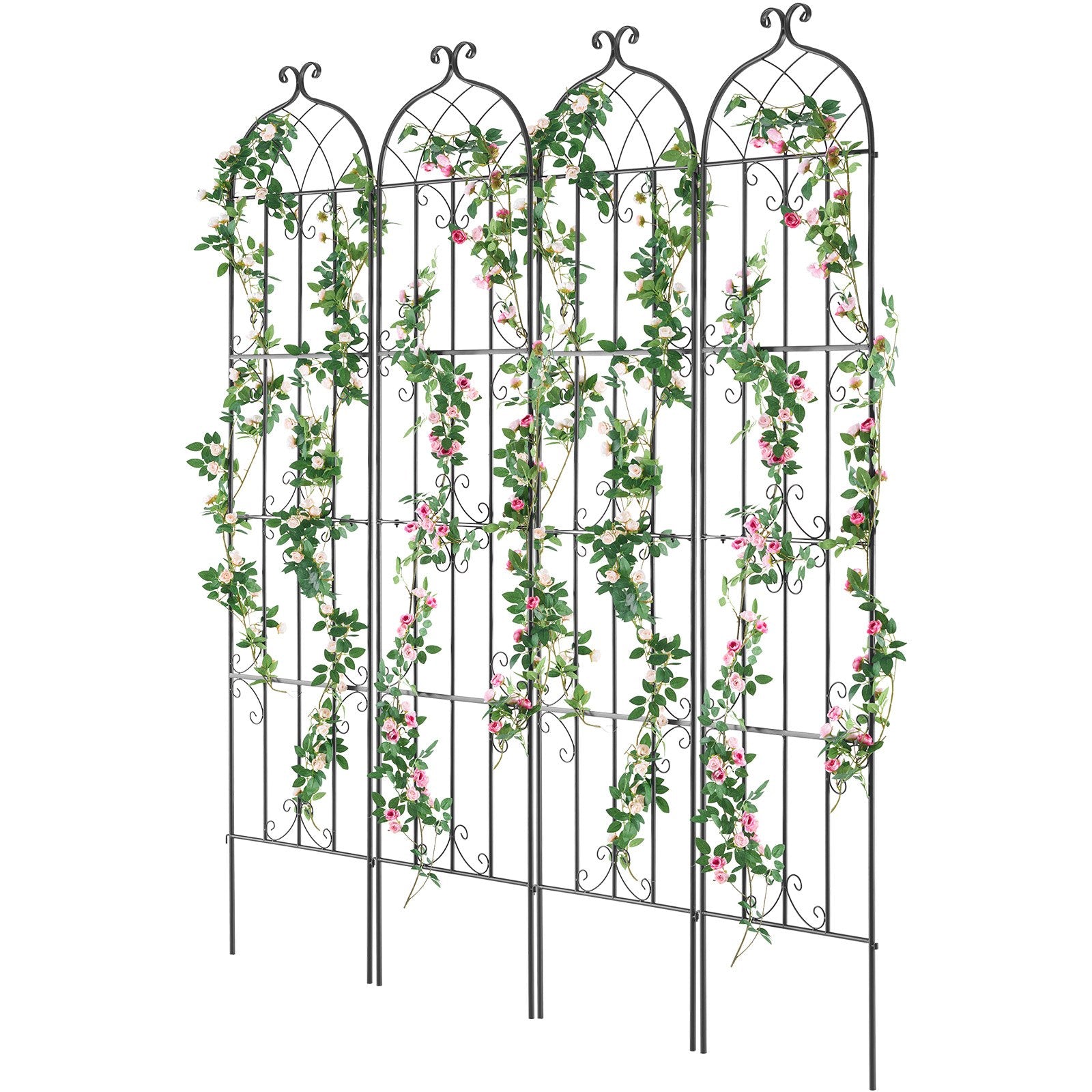 Garden Trellis for Climbing Plants 87 x 20 in 4-Pack Rustproof Metal Support