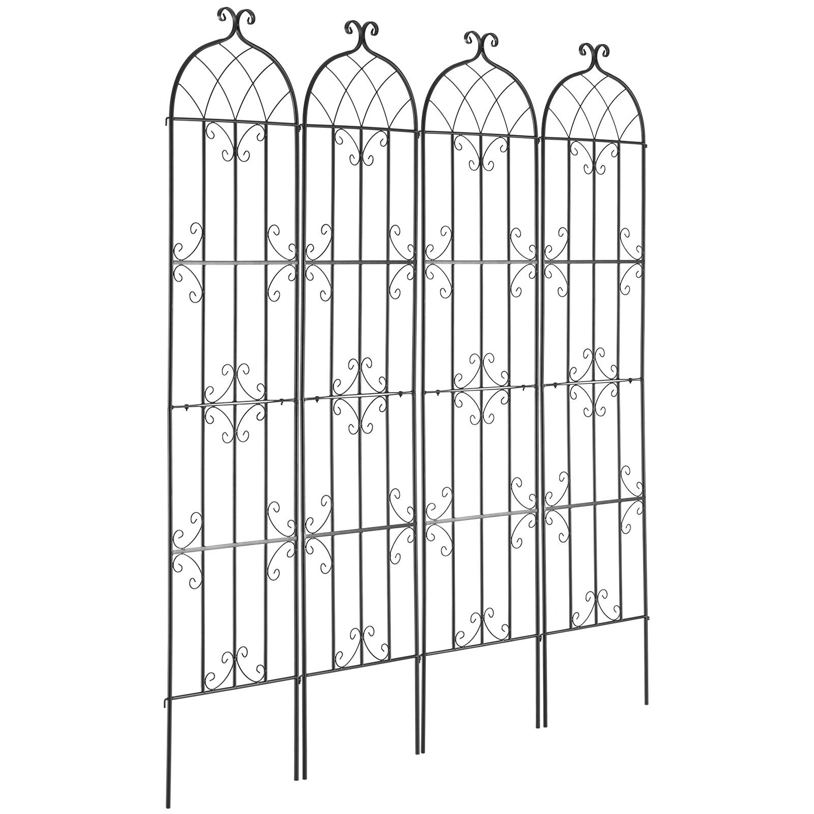 Garden Trellis for Climbing Plants 87 x 20 in 4-Pack Rustproof Metal Support