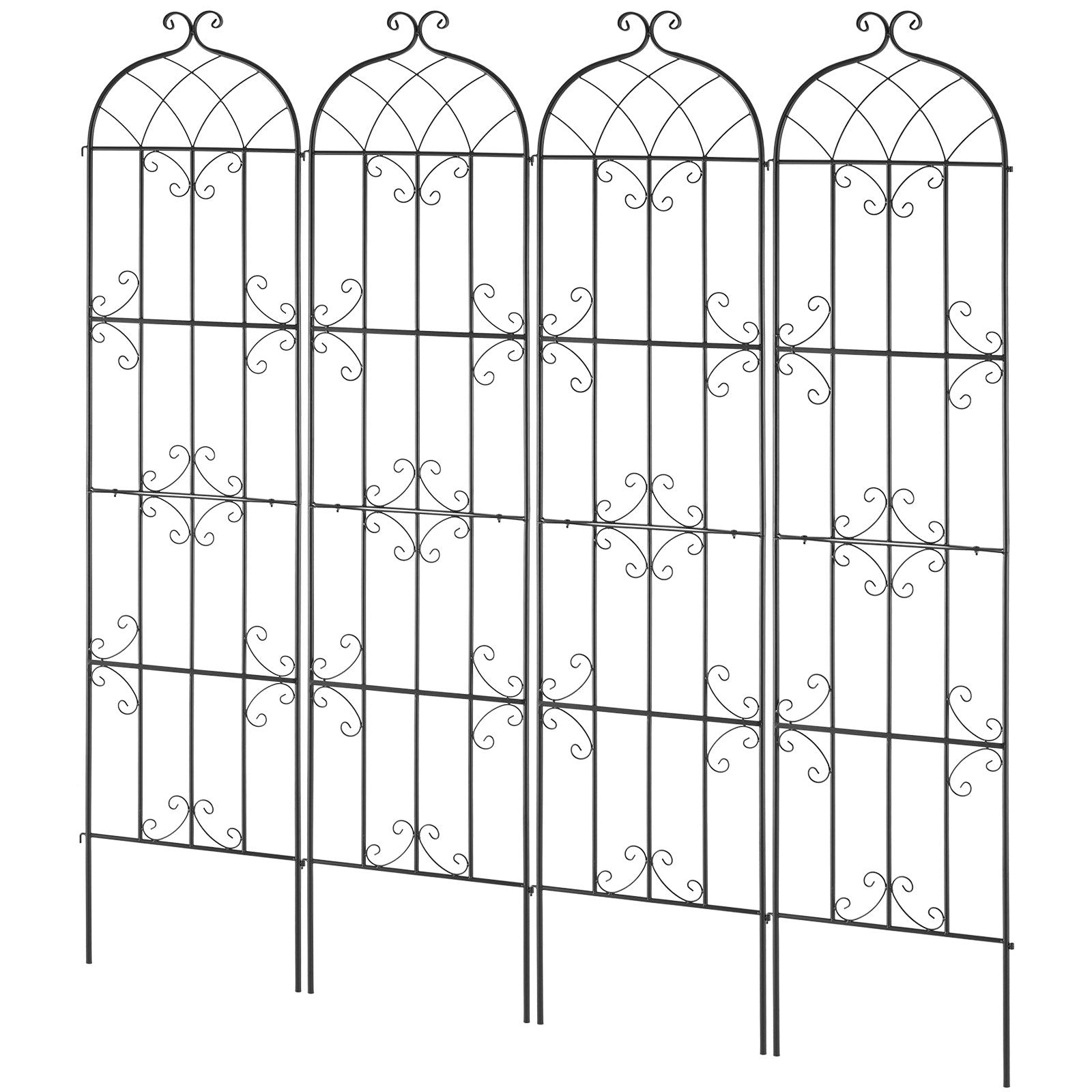Garden Trellis for Climbing Plants 87 x 20 in 4-Pack Rustproof Metal Support