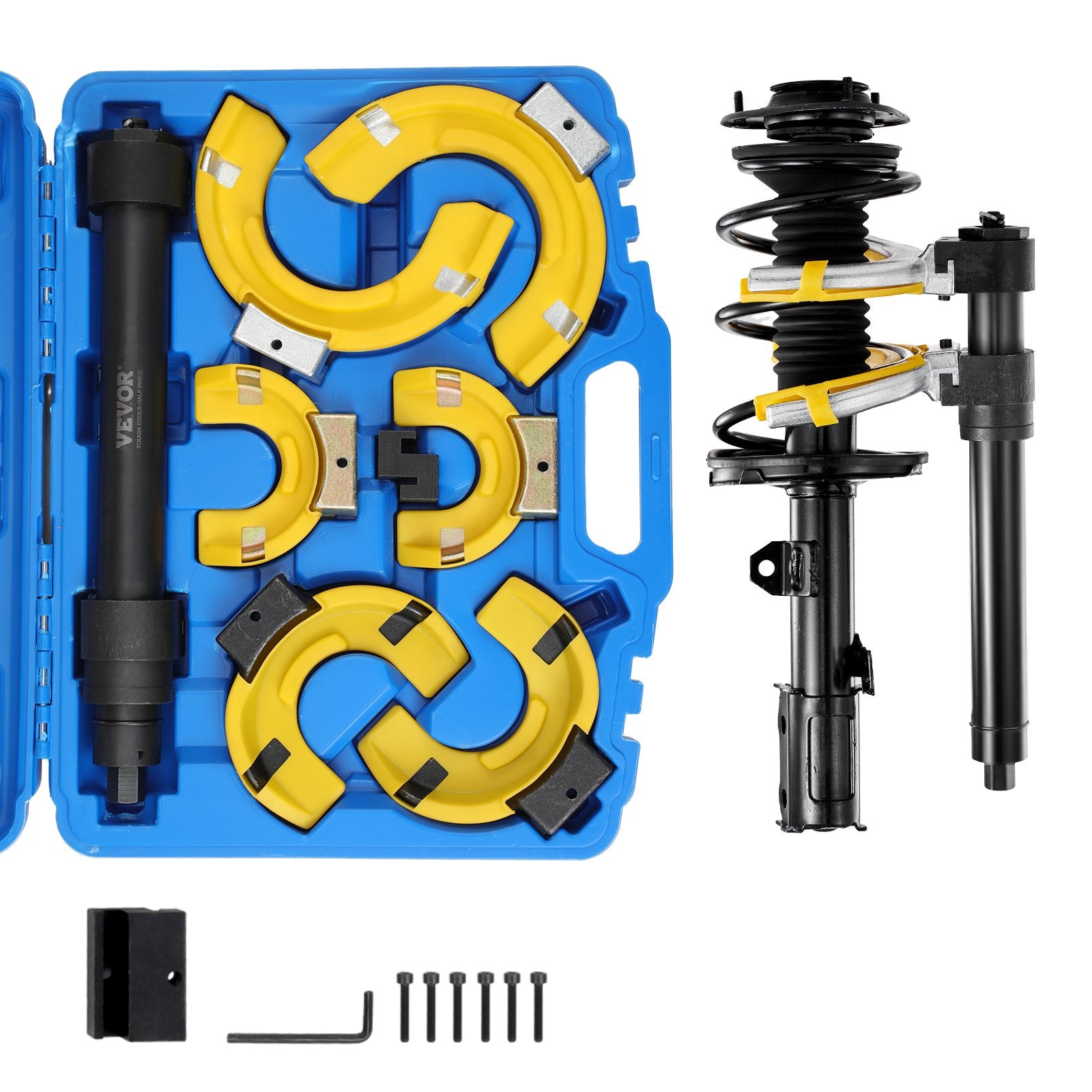 Strut Spring Compressor Set Macpherson Kit Interchangeable Fork Coil Extractor
