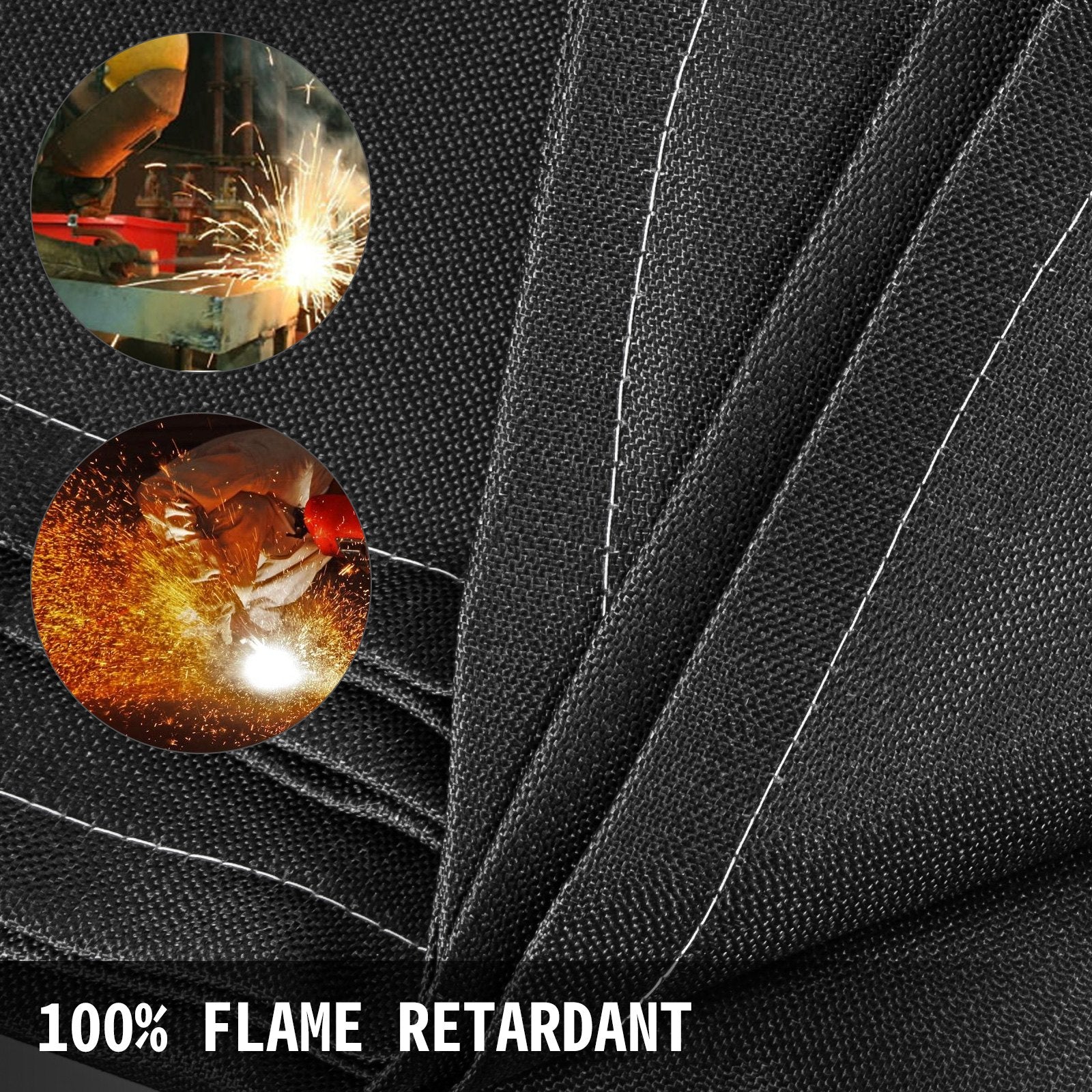 10 x 10 Ft Fire Retardant Welding Blanket Black Fiberglass Heat Resistant Mat