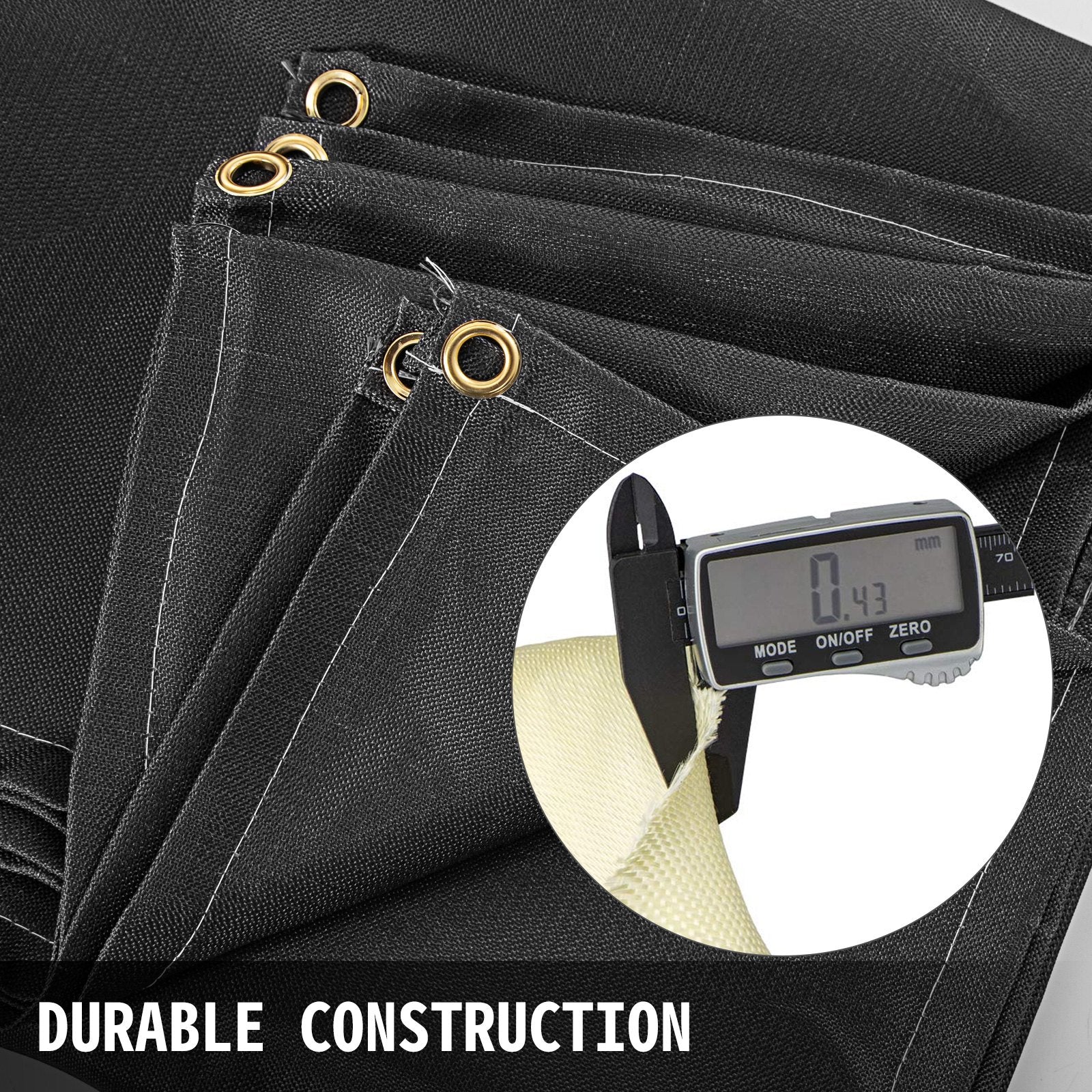 6 x 10 Ft Fire Retardant Welding Blanket Black Fiberglass Heat Resistant Mat
