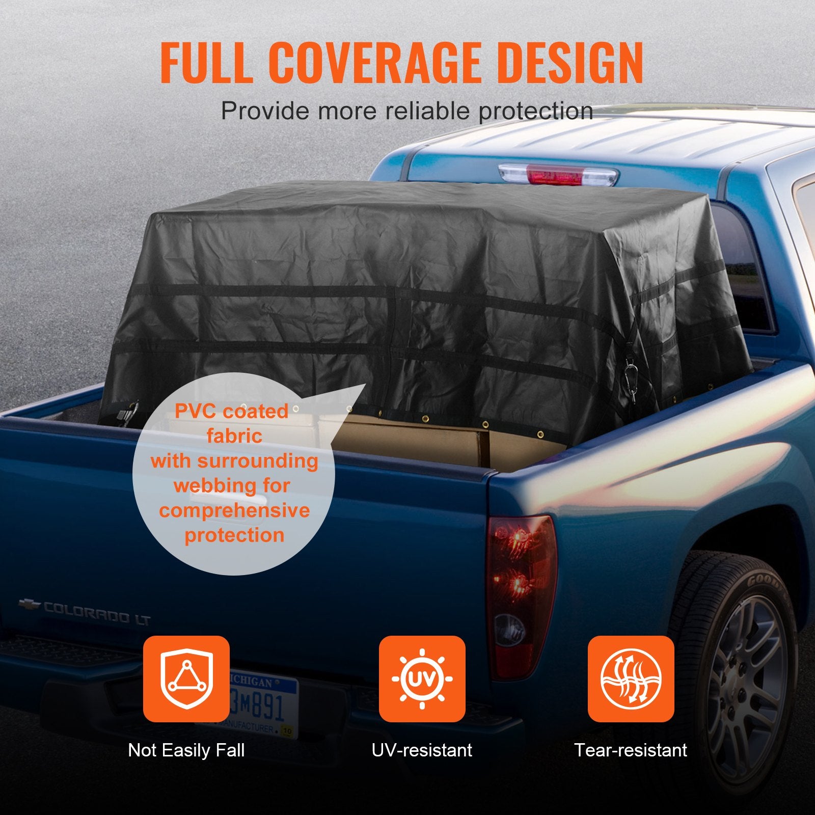 Heavy Duty Truck Cargo Net 3050x2670mm with 4 Adjustable Straps and Hooks