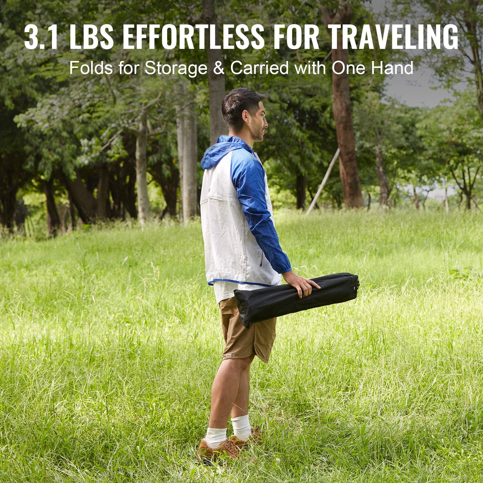 Folding Camping Table 22.2x15.9" Portable Aluminum Alloy Fold-Up Bag