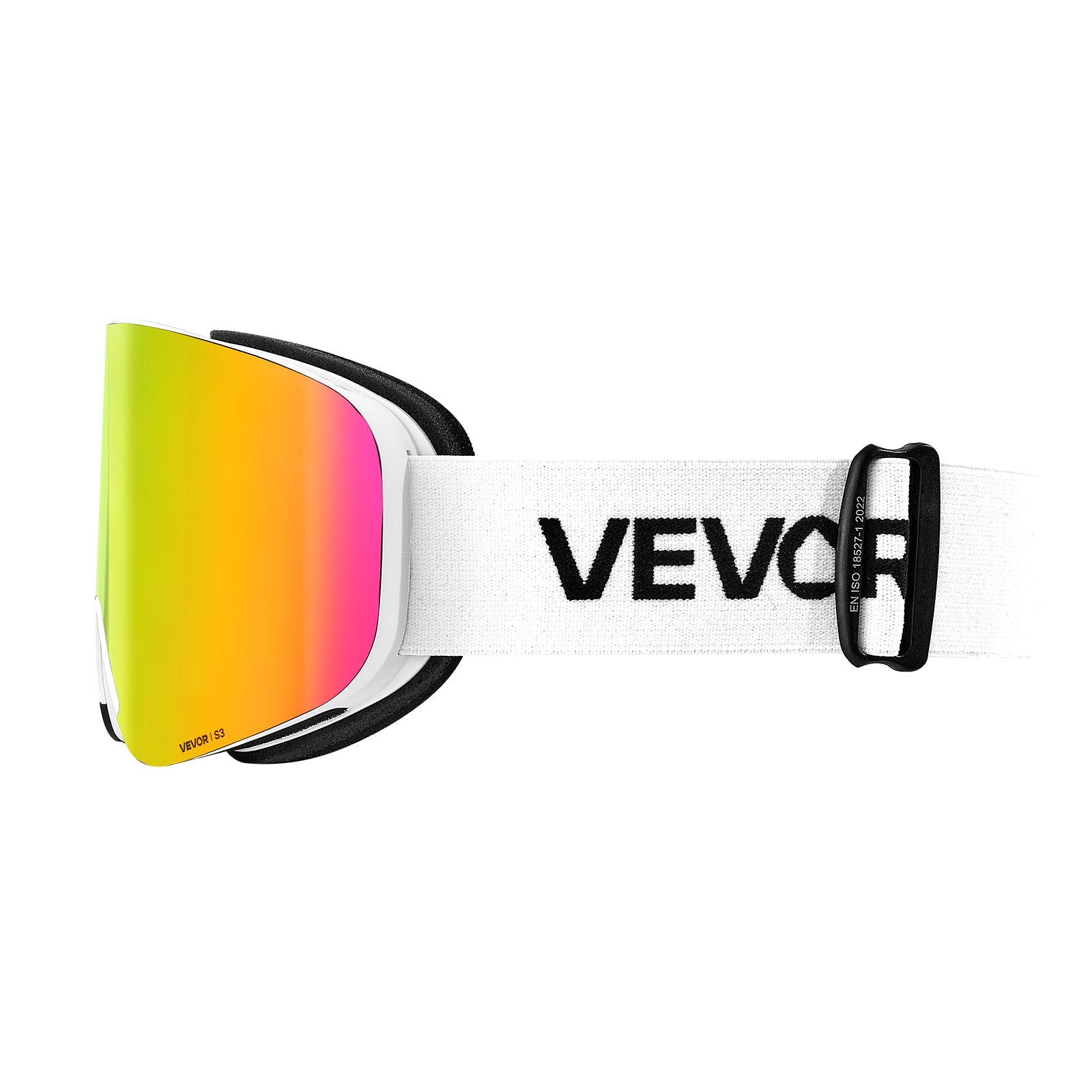 Frameless Ski Goggles Pink Revo Magnet Cylindrical Lens OTG Anti-Fog TPU Frame