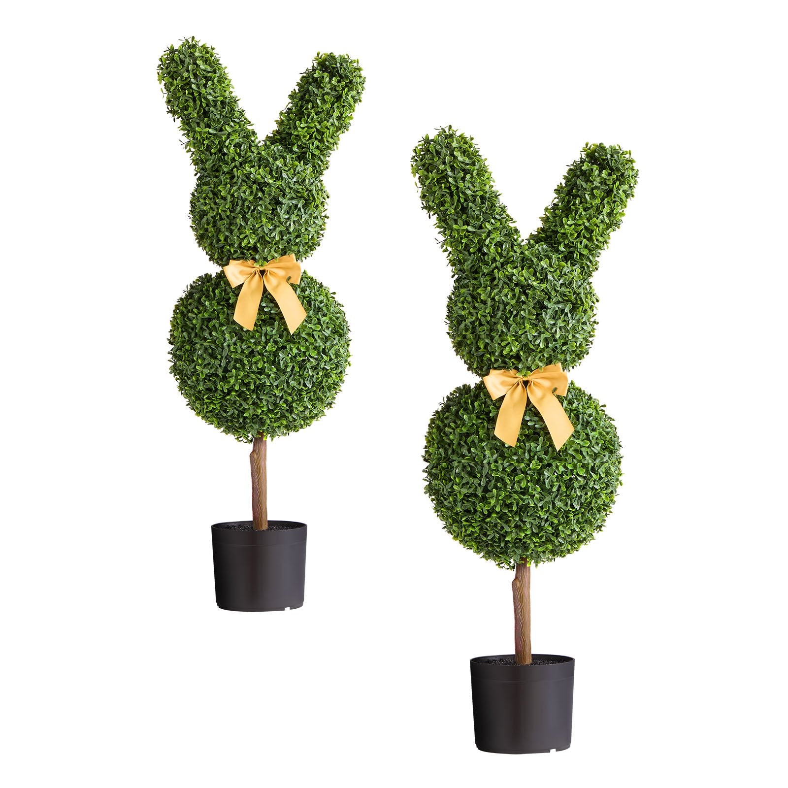 Artificial Topiary Bunny-Shaped Boxwood Ball 2-Pack 914mm Faux Plant Balls Décor