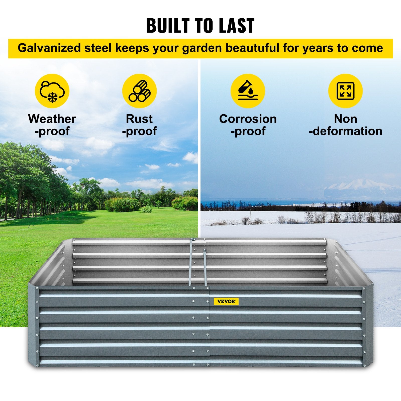 Galvanized Raised Garden Bed 203x102x48cm Metal Planter Outdoor Vegetables