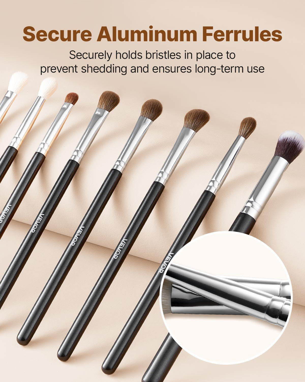 34-Piece Makeup Brush Set Foundation Eyeshadow Concealer Blush Wood Handle