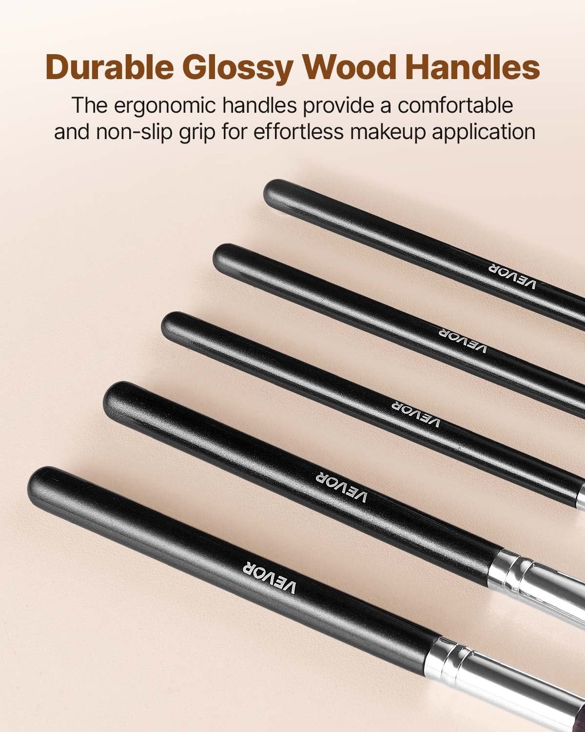 34-Piece Makeup Brush Set Foundation Eyeshadow Concealer Blush Wood Handle