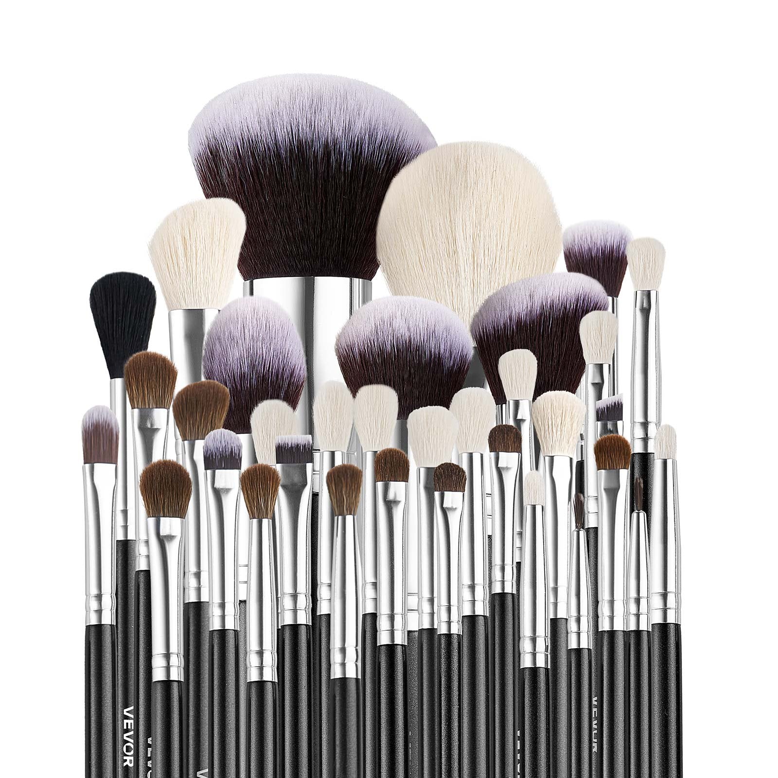 34-Piece Makeup Brush Set Foundation Eyeshadow Concealer Blush Wood Handle
