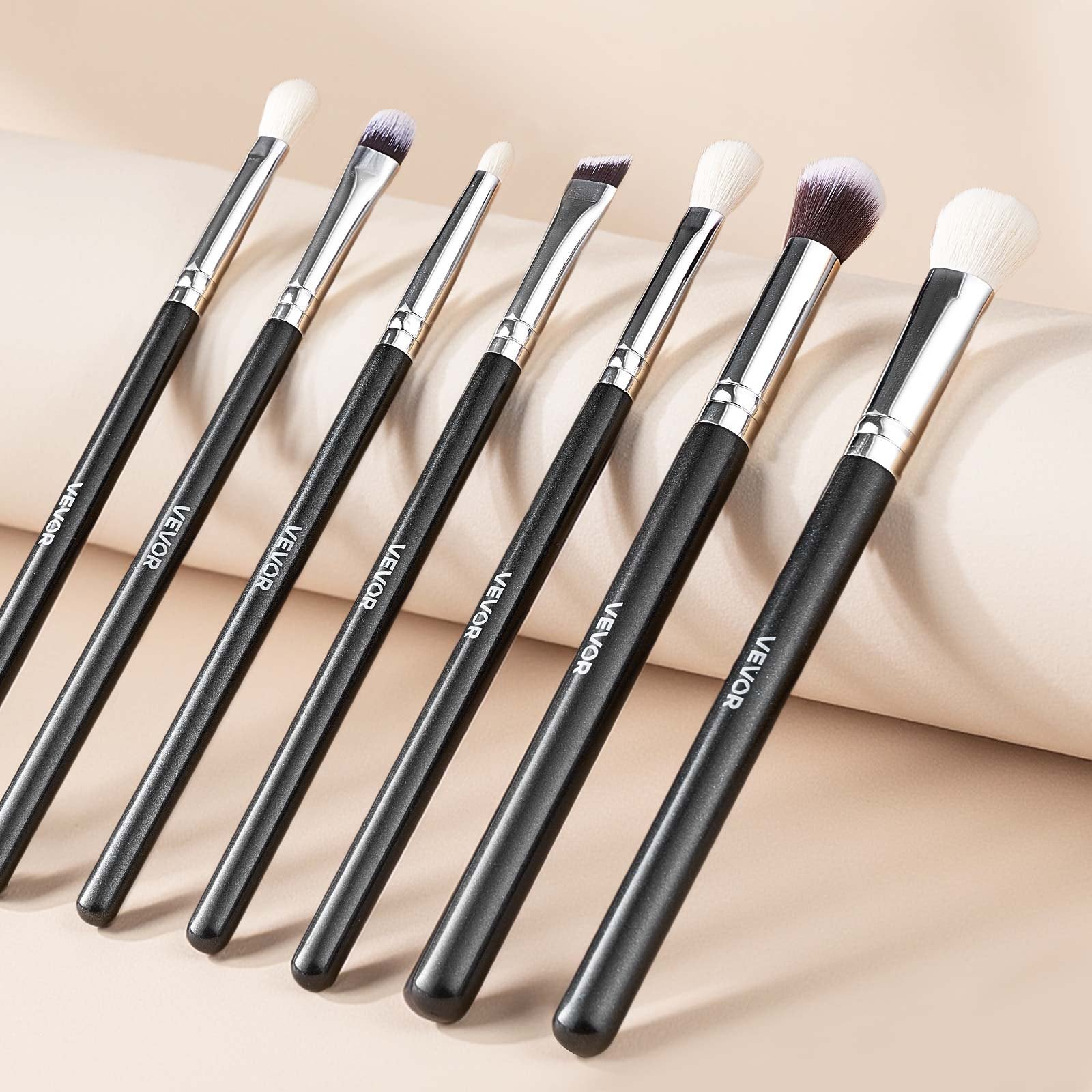 15-Piece Makeup Brush Set Foundation Eyeshadow Vegan Synthetic Bristles Wood