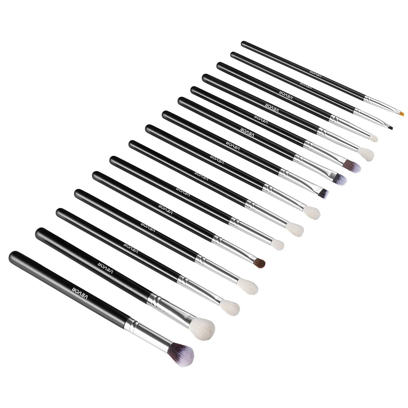 15-Piece Makeup Brush Set Foundation Eyeshadow Vegan Synthetic Bristles Wood