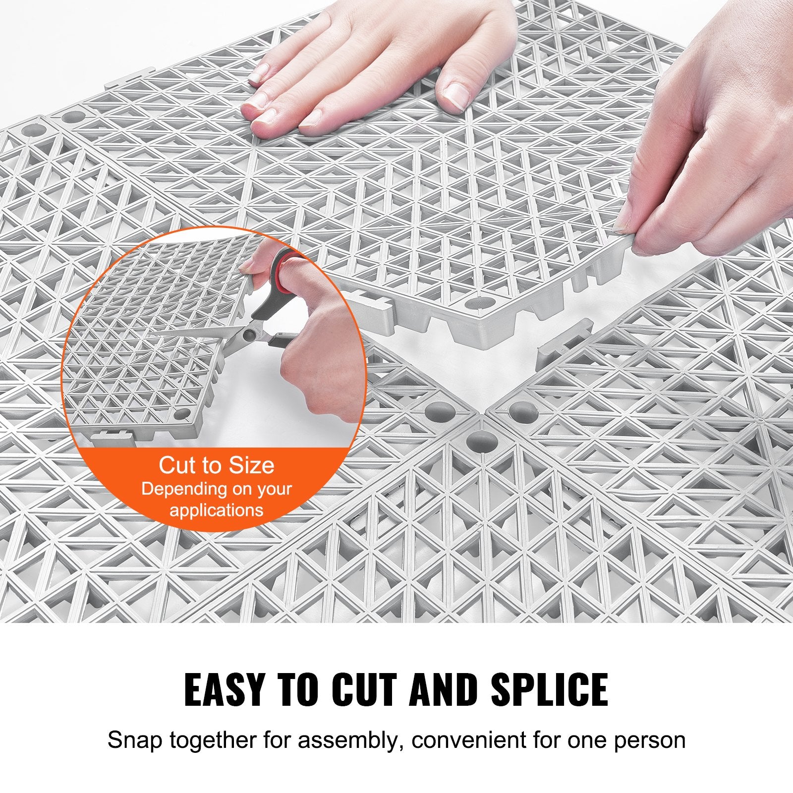 Modular Interlocking Cushion 12 Pack 30x30cm Soft PVC Drainage Floor Tiles Gray
