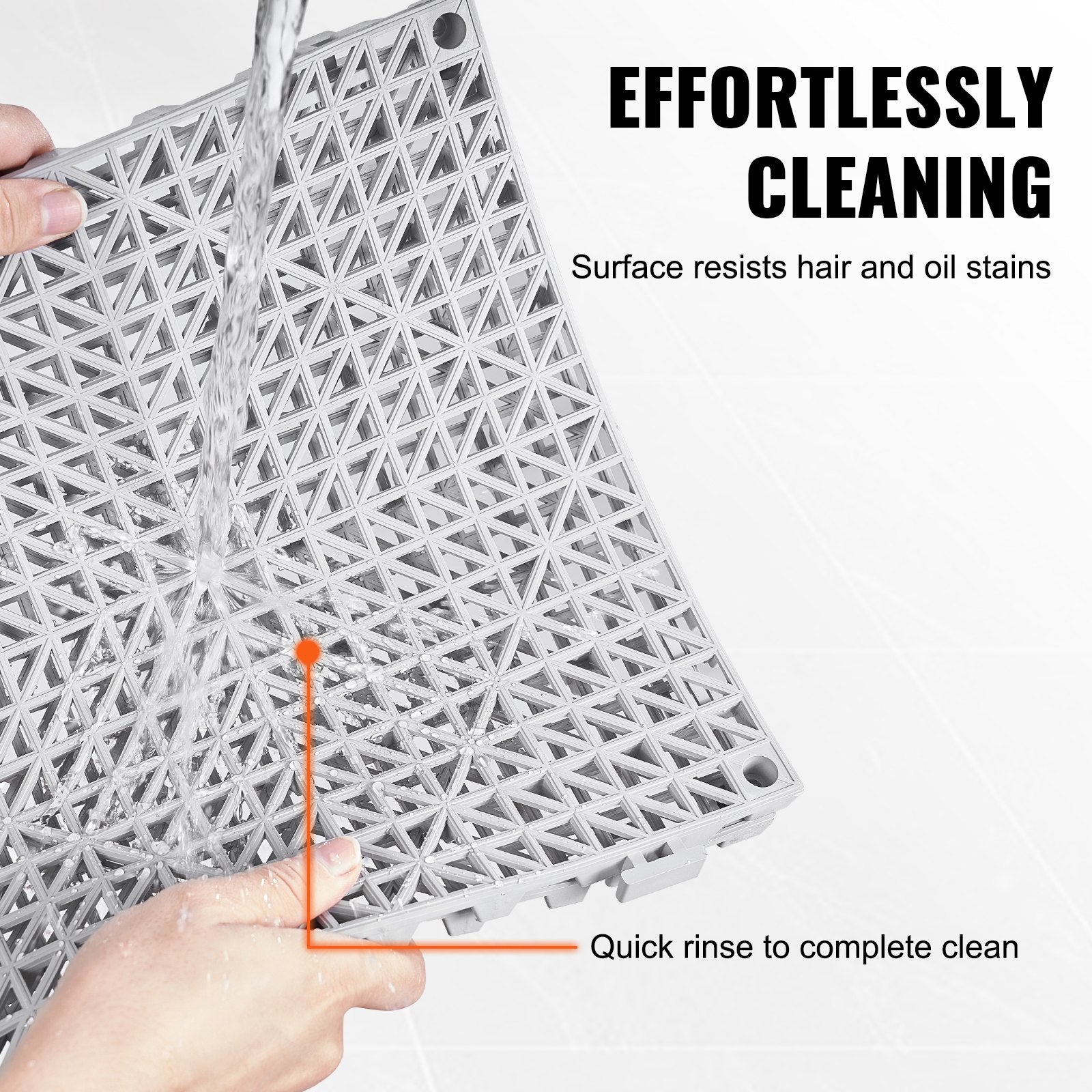 Modular Interlocking Cushion 12 Pack 30x30cm Soft PVC Drainage Floor Tiles Gray