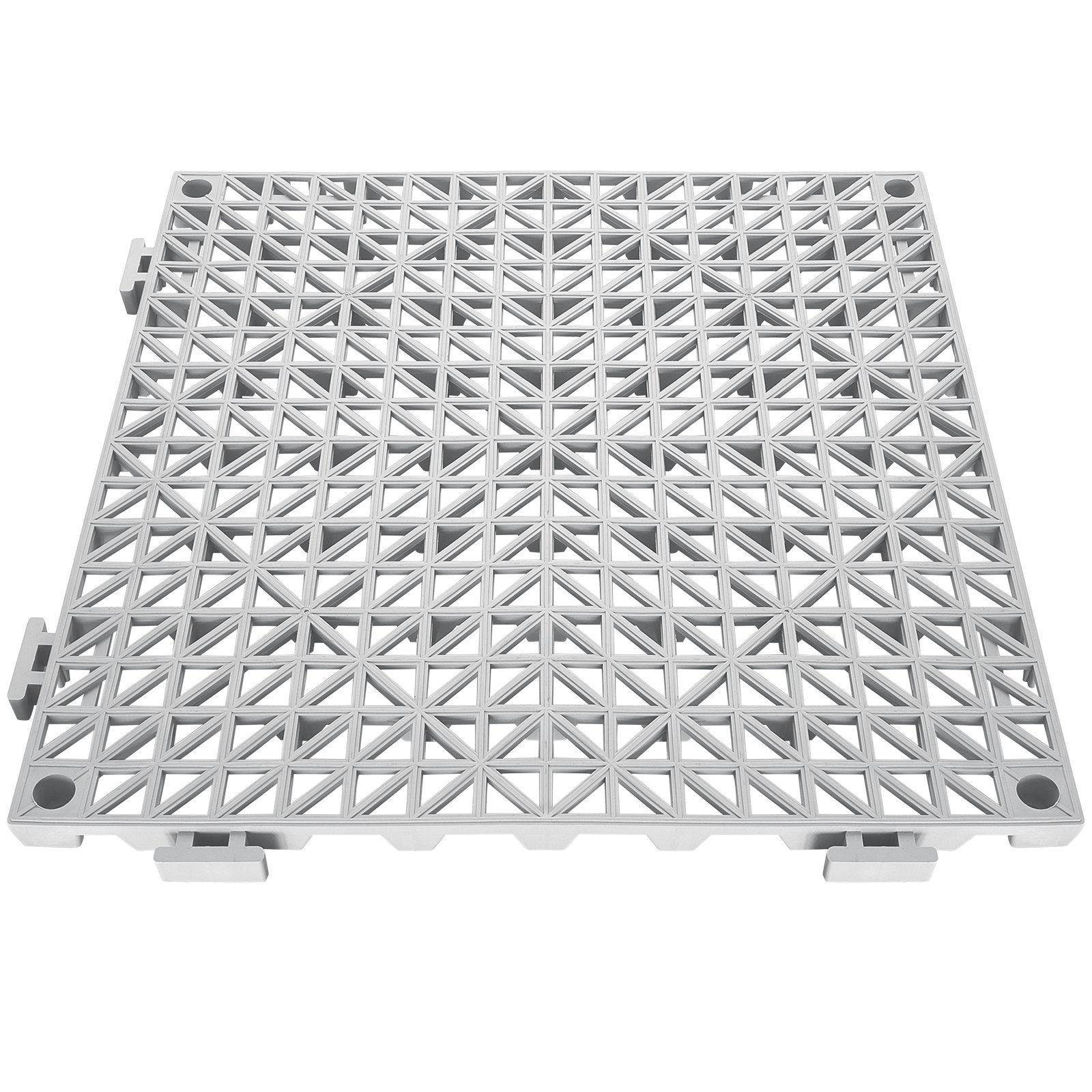 Modular Interlocking Cushion 12 Pack 30x30cm Soft PVC Drainage Floor Tiles Gray