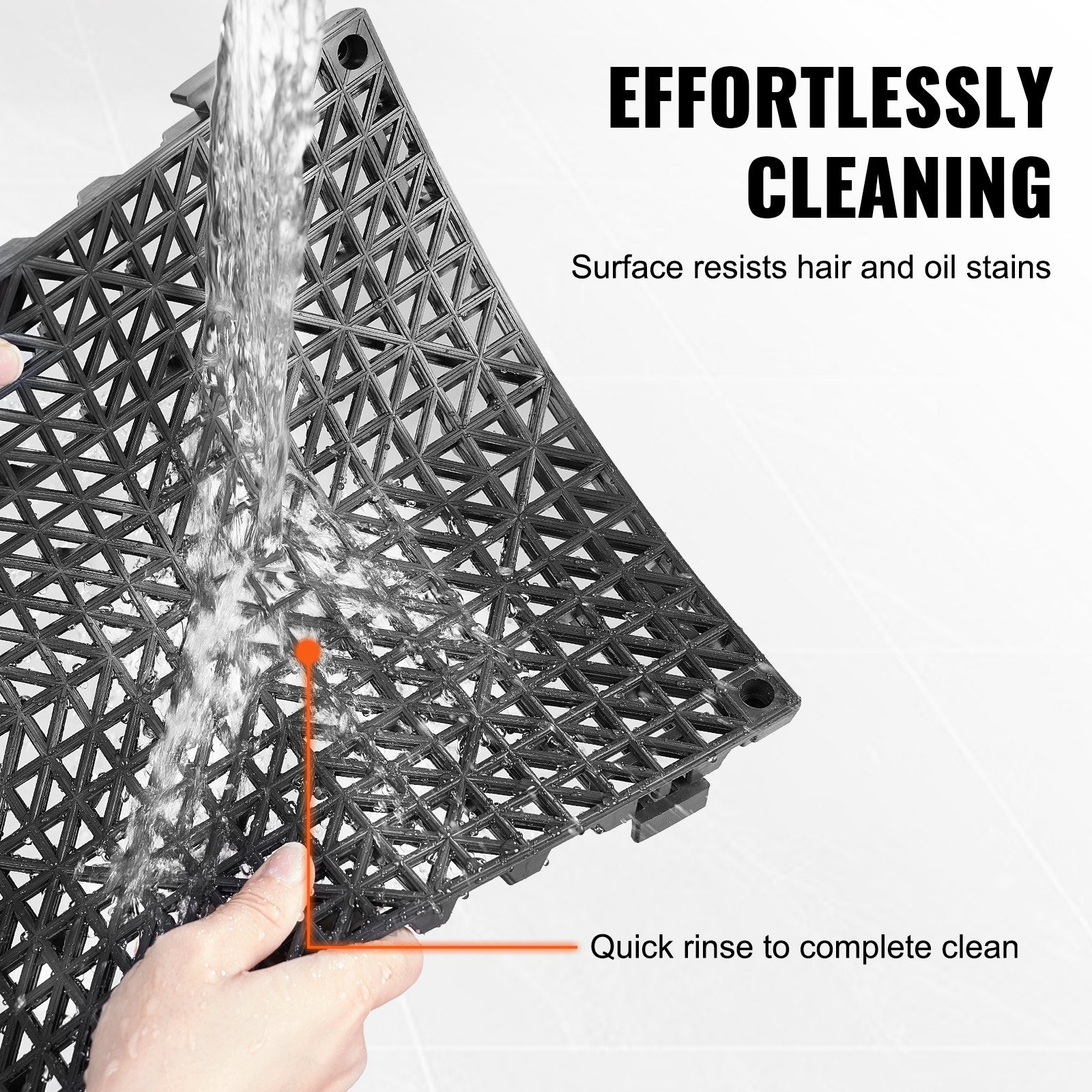 Modular Interlocking Cushion 12 Pack 30x30cm PVC Drainage Floor Tiles Black