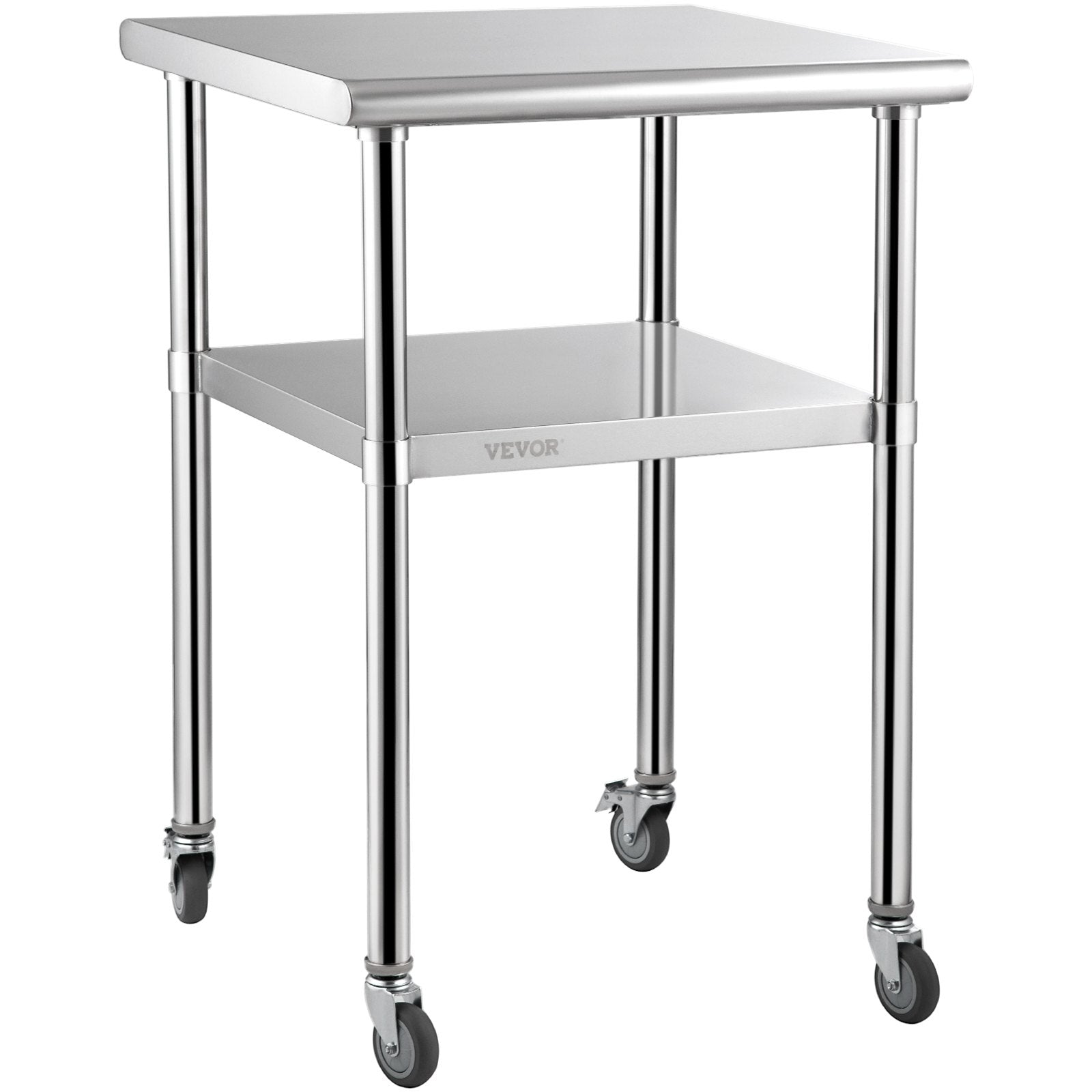 Stainless Steel Prep Table 61x61x91.4cm Heavy Duty Worktable 600lbs Load