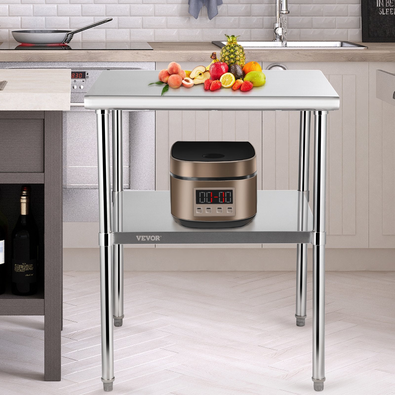 Stainless Steel Prep Table 30x30x36in Heavy Duty Worktable 800lbs Load