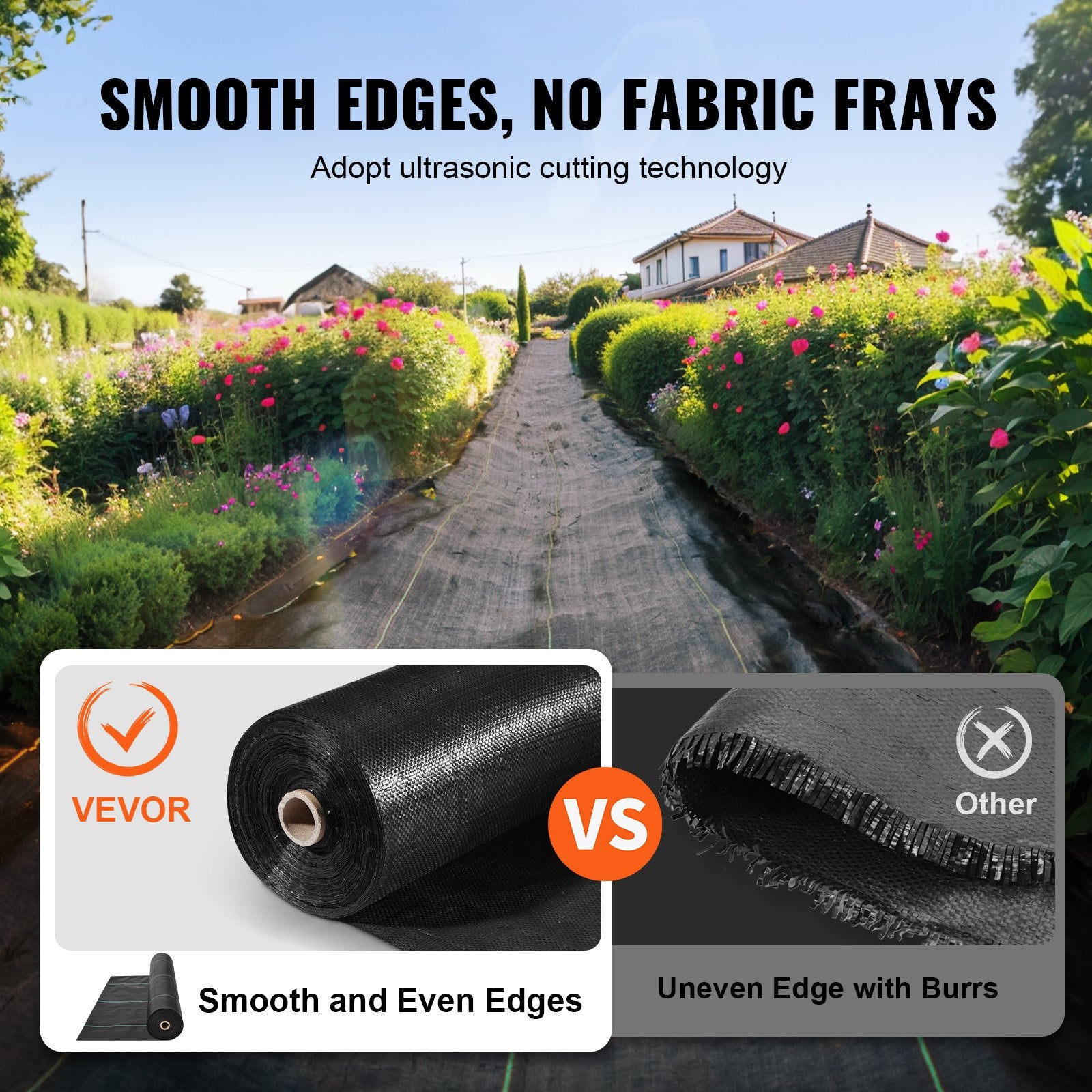 Weed Barrier Landscape Fabric 3x300FT Heavy Duty Woven PP Black