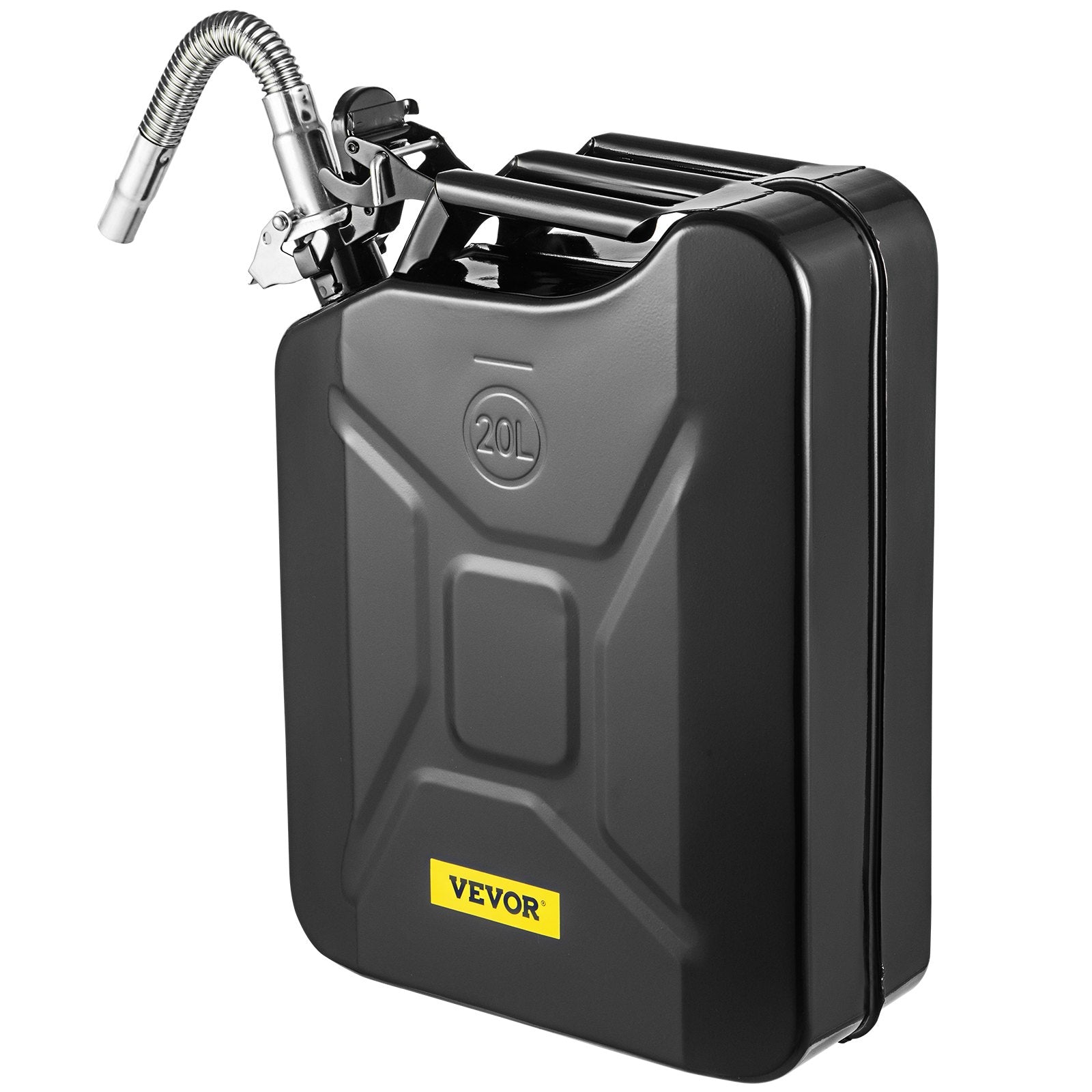 20L Jerry Fuel Can Steel Gas Container with Flexible Spout Black