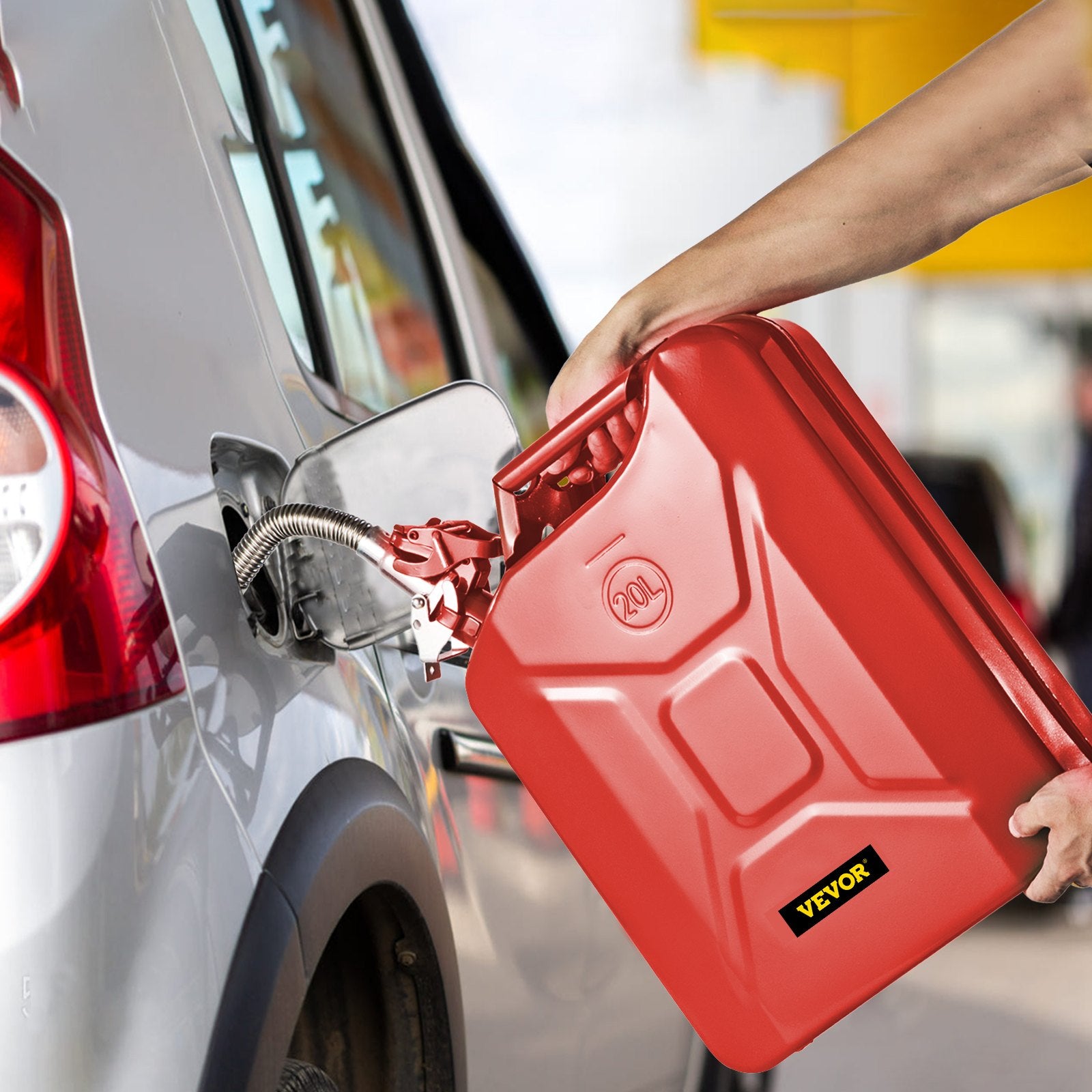 20L Jerry Fuel Can 2 Pack Steel Gas Container with Flexible Spout