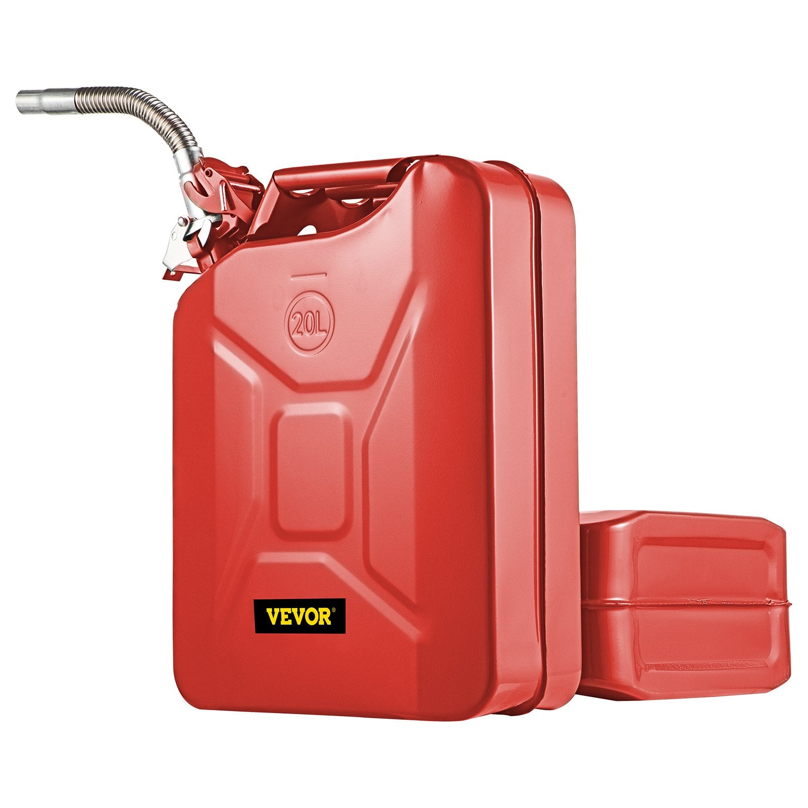 20L Jerry Fuel Can 2 Pack Steel Gas Container with Flexible Spout