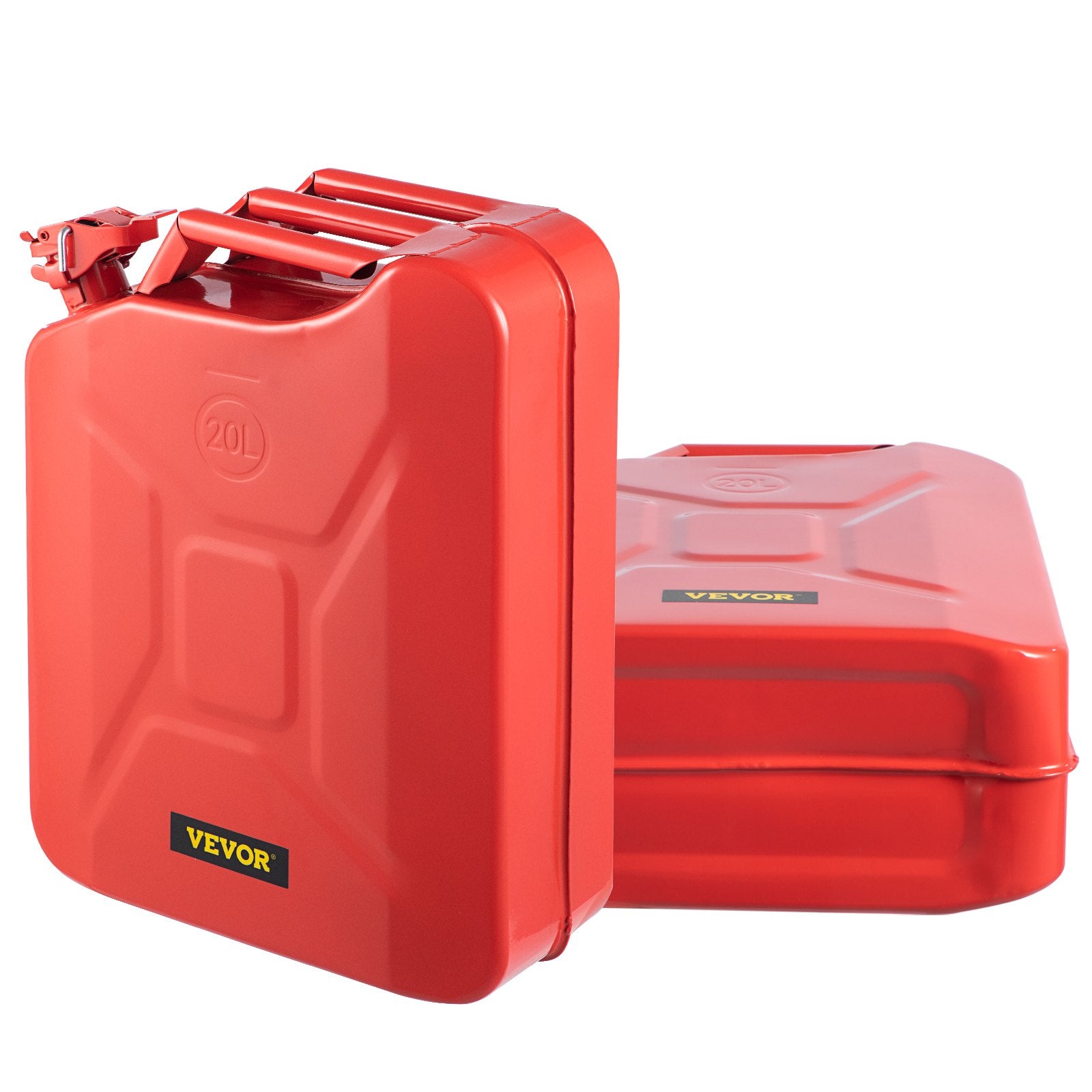 20L Jerry Fuel Can 2 Pack Steel Gas Container with Flexible Spout