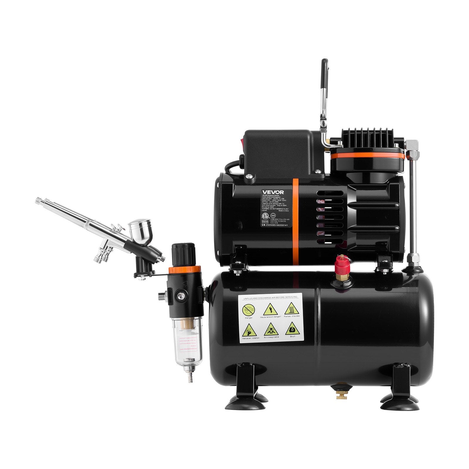 Airbrush Kit with 3 Dual-Action Airbrushes 3 Nozzles for Cake and Model