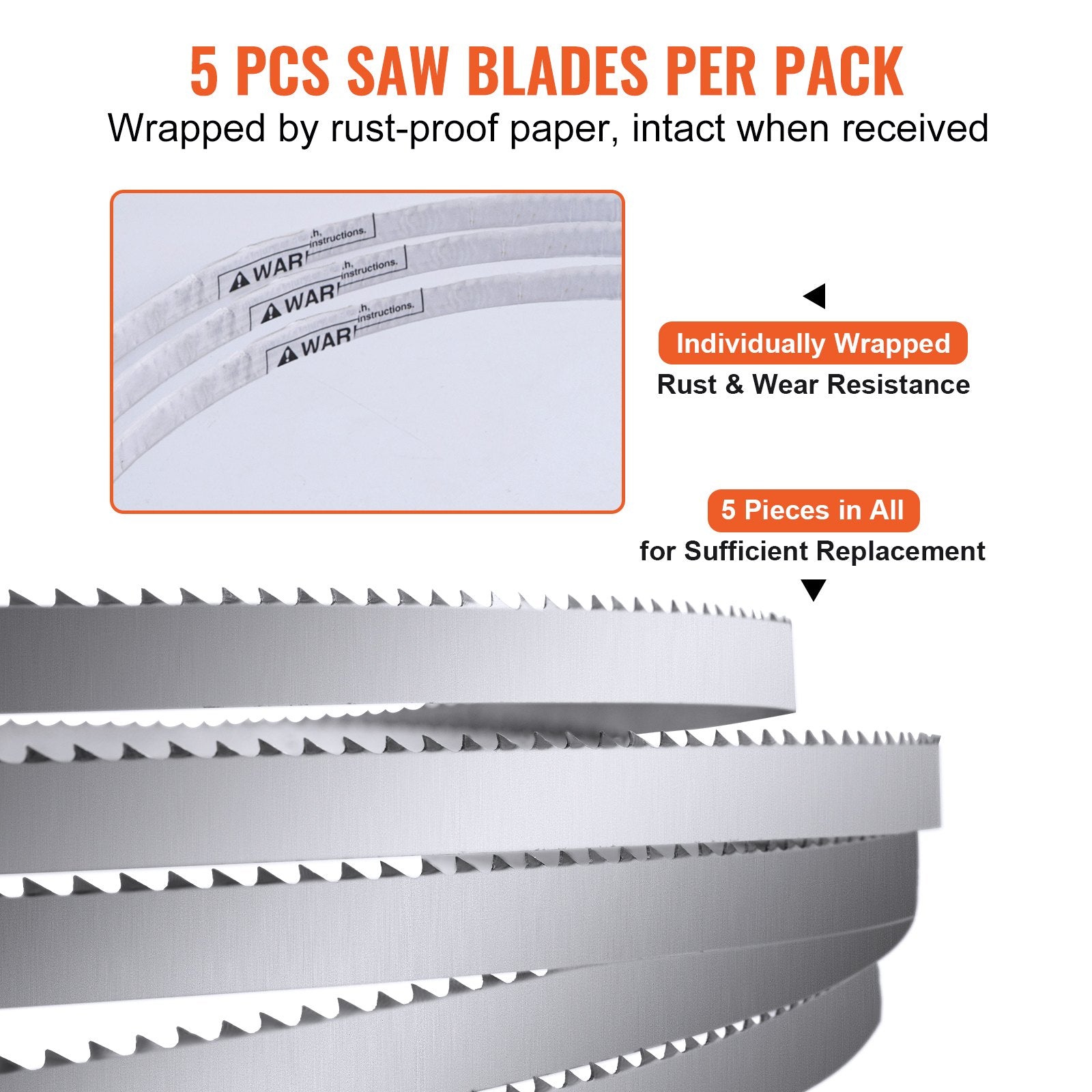Band Saw Blade 1650x16x0.56mm Meat Bandsaw Blades 5PCS Carbon Steel