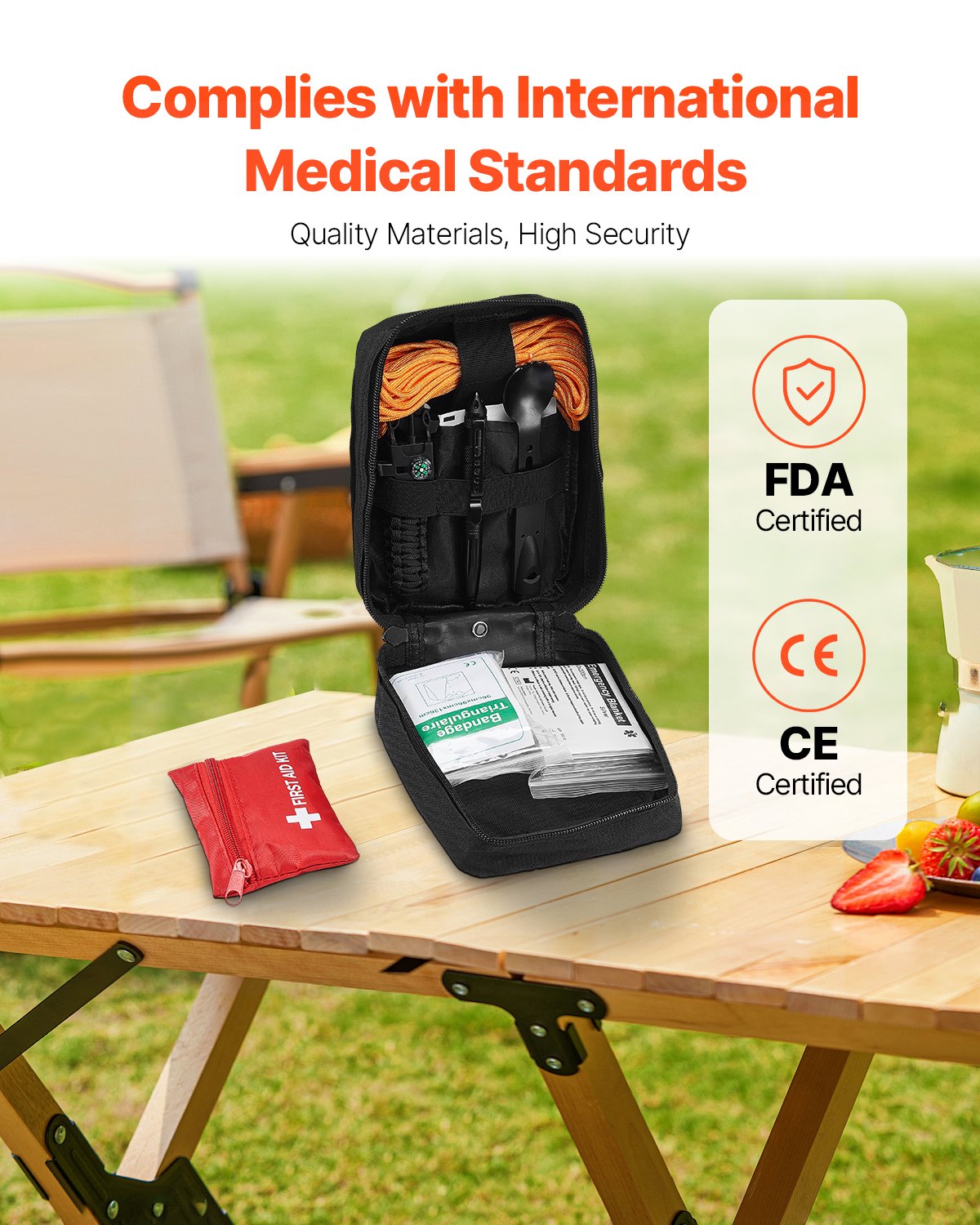 First Aid Kit Survival 250 Pieces 600D Nylon Trauma Bag Emergency Outdoor Gear
