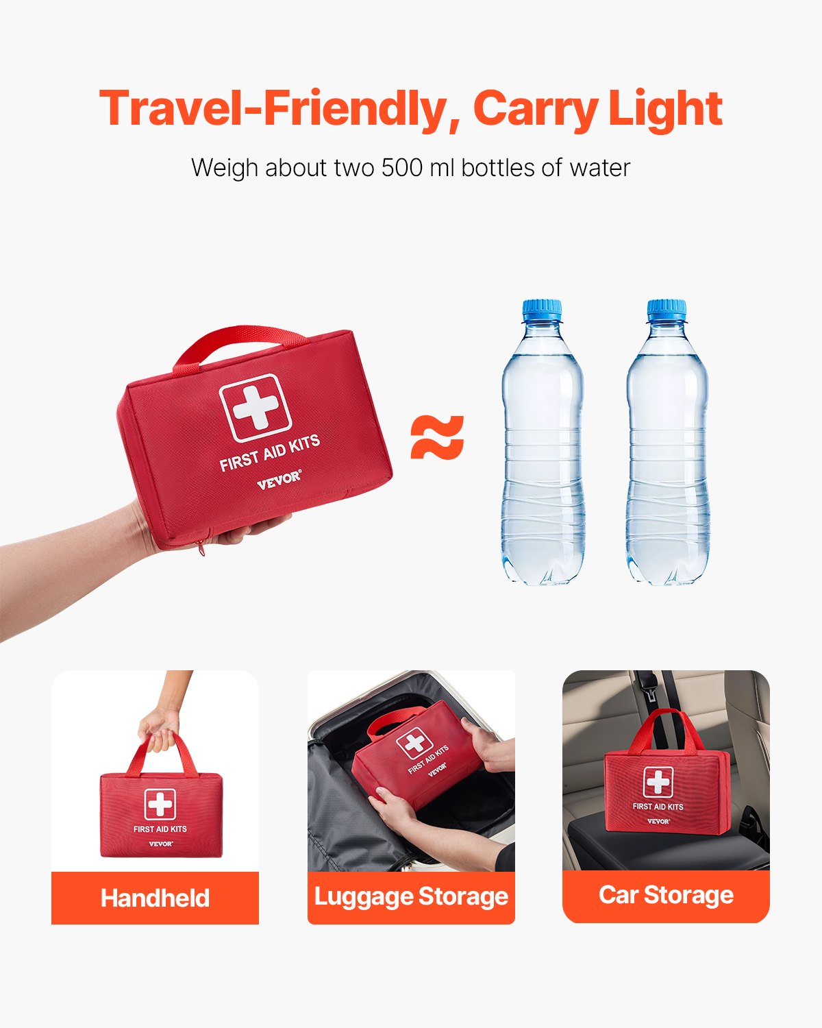 First Aid Kit 500 Pieces 600D Nylon Large Survival Bag Emergency Medical Supplie