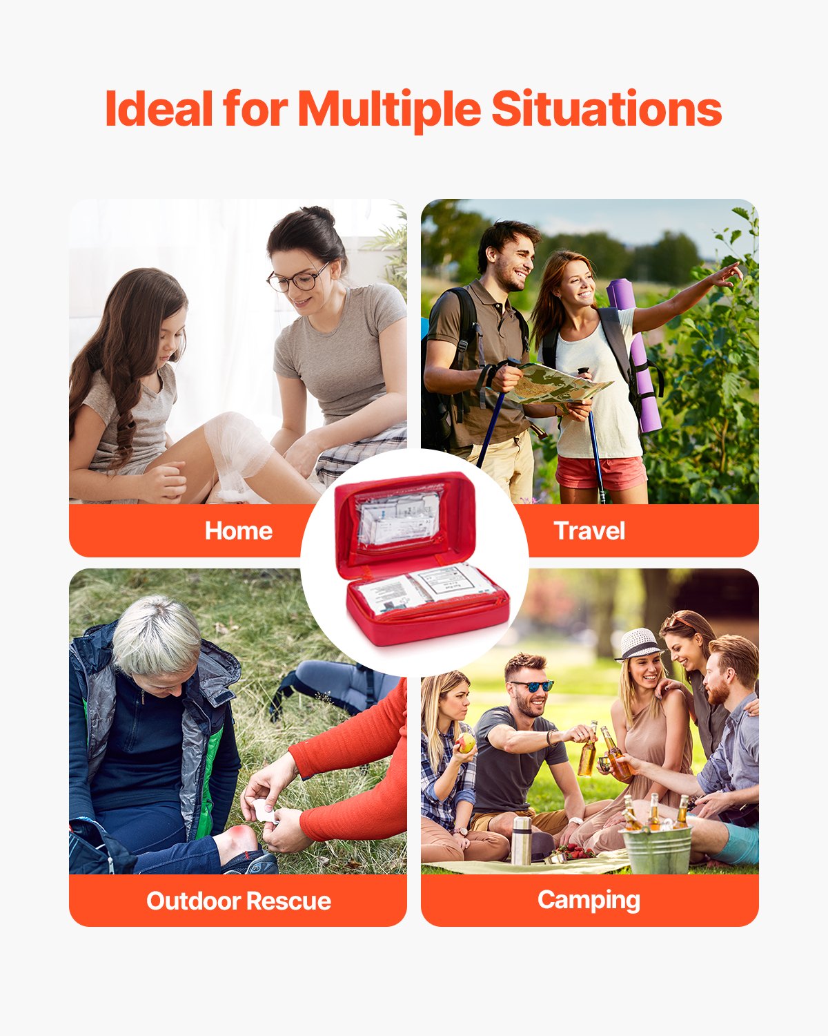 First Aid Kit 500 Pieces 600D Nylon Large Survival Bag Emergency Medical Supplie