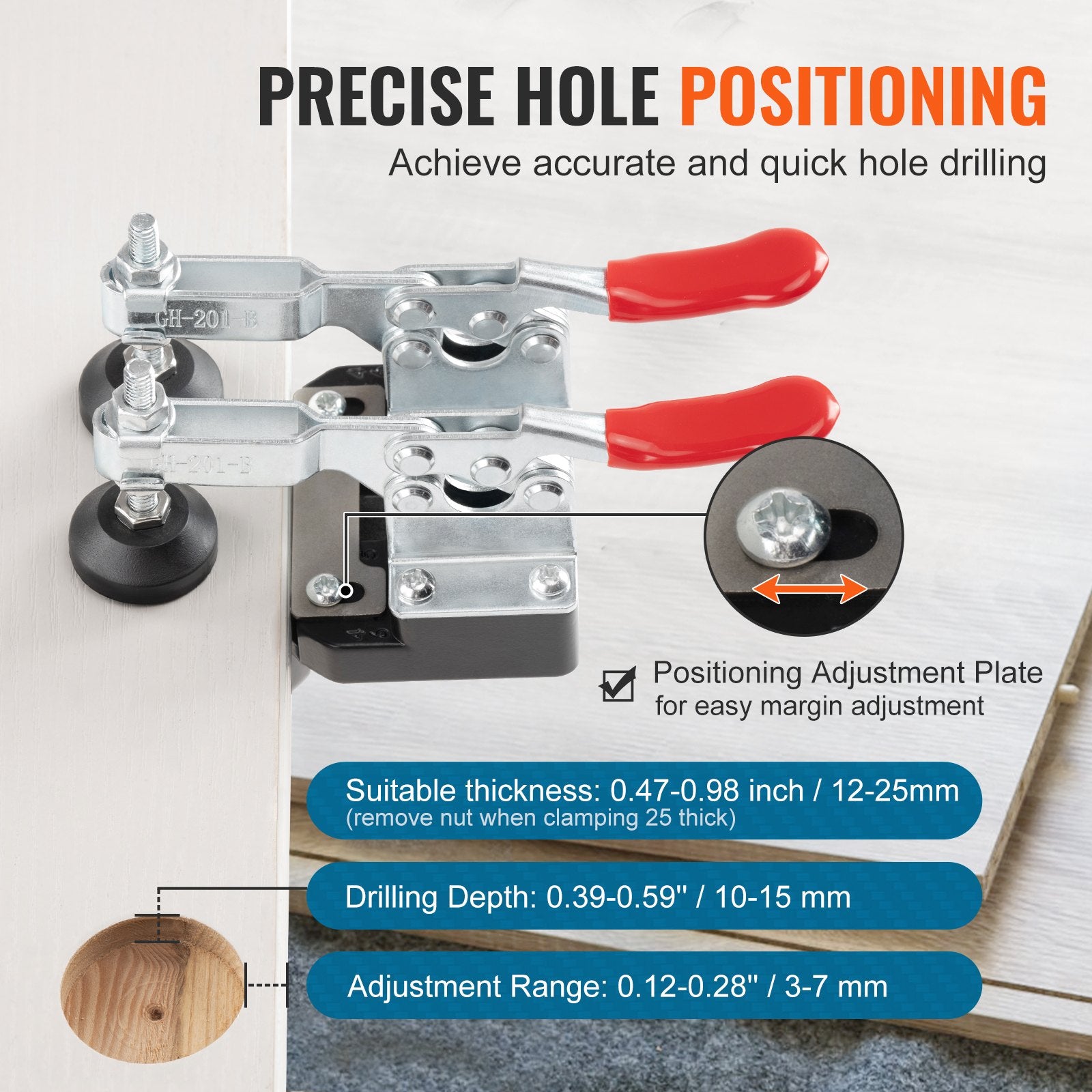 Concealed Door Hinge Jig Kit for Cabinet Door Lock Woodworking Installation
