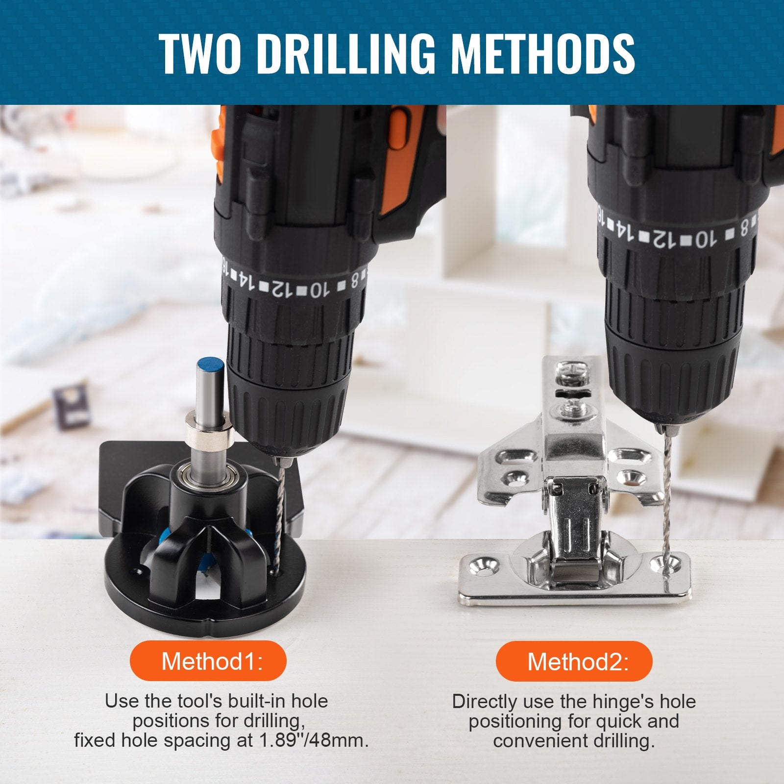 Concealed Door Hinge Jig Kit for Cabinet Door Lock Woodworking Installation