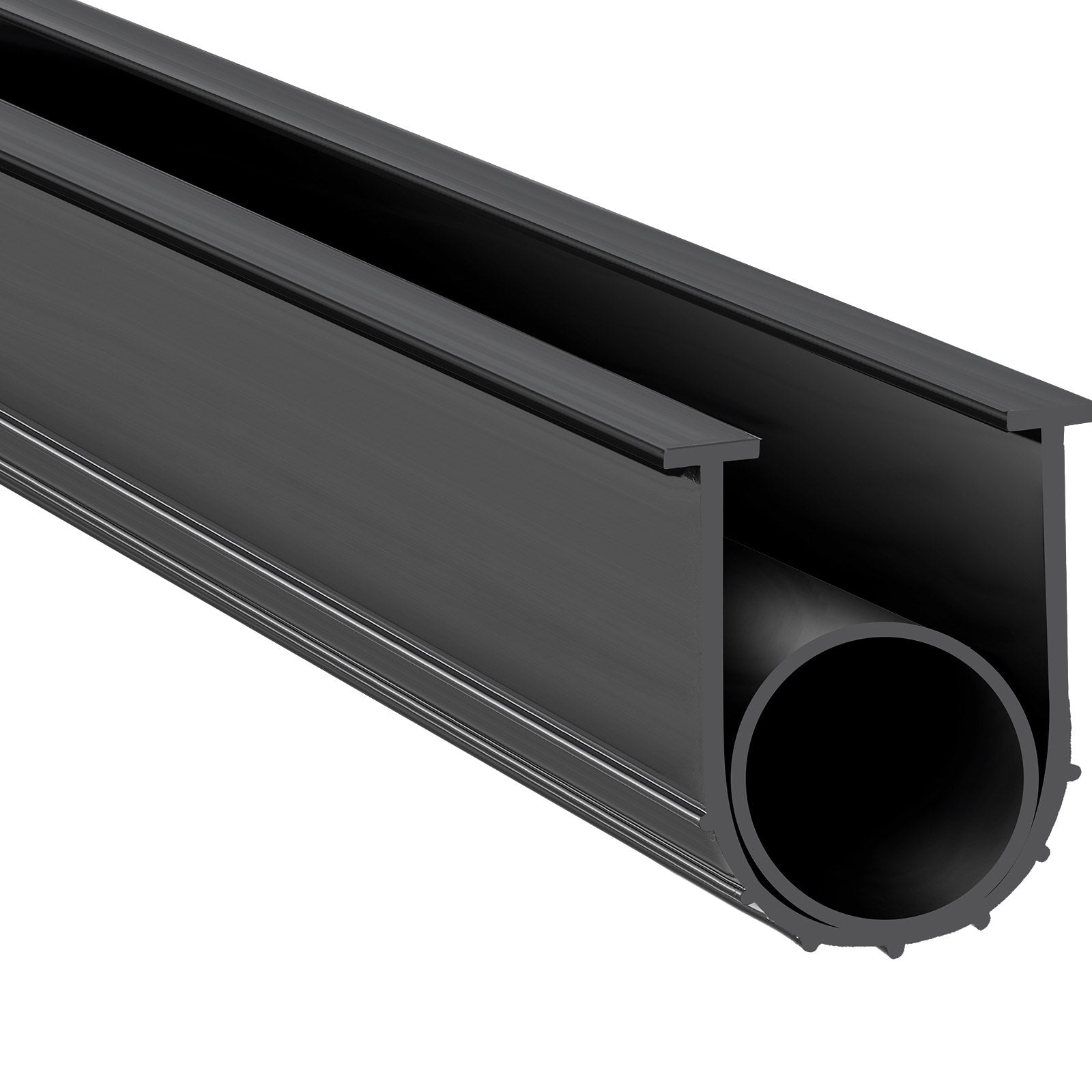 Garage Door Bottom Seal U-Shape + O-Ring 20ft Weatherproof Black