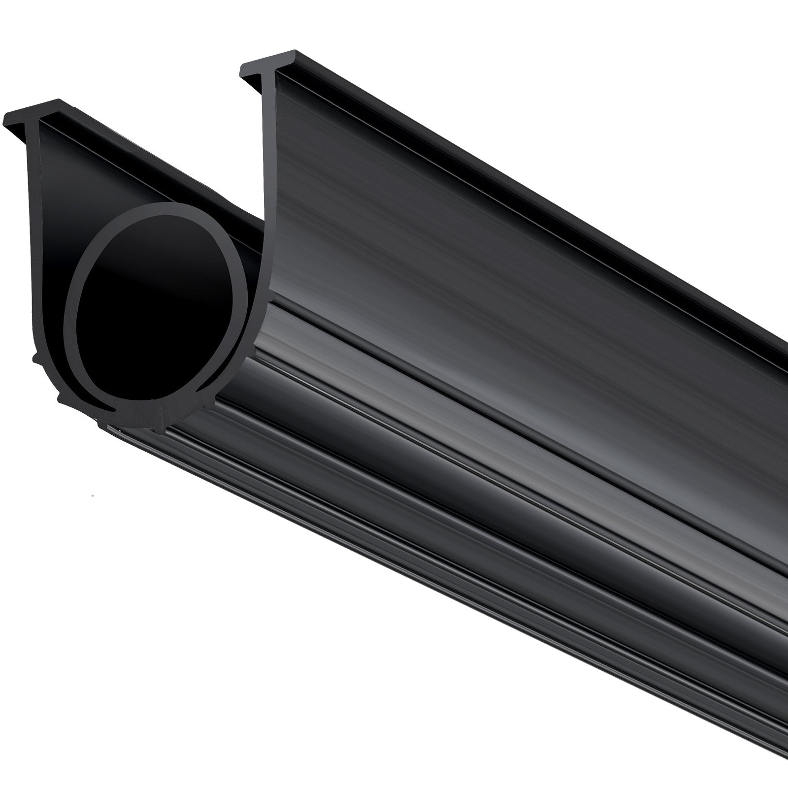 Garage Door Bottom Seal U-Shape + O-Ring 20ft Weatherproof Black