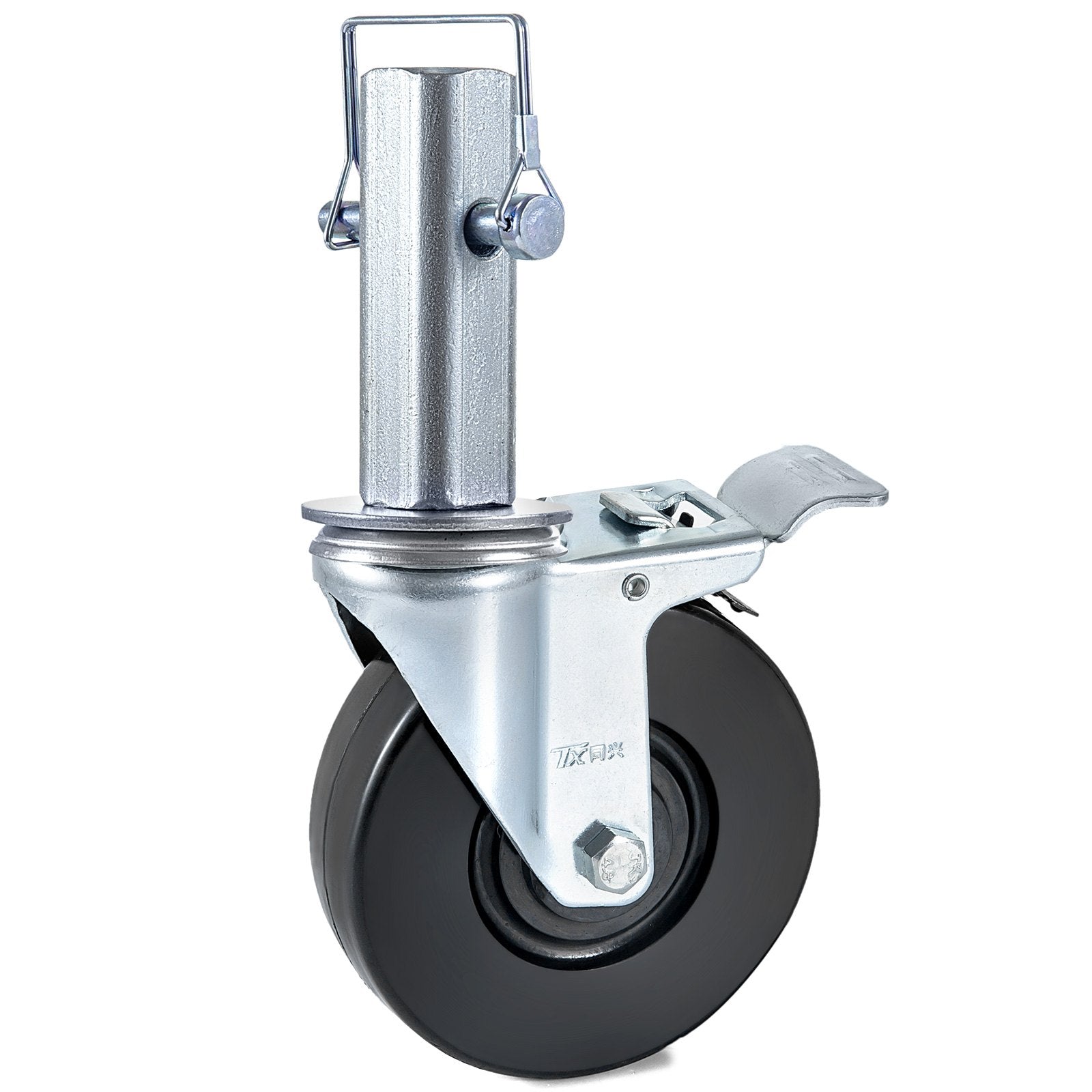 5" Rubber Swivel Caster Wheels with Dual Lock Brake 440lbs Capacity