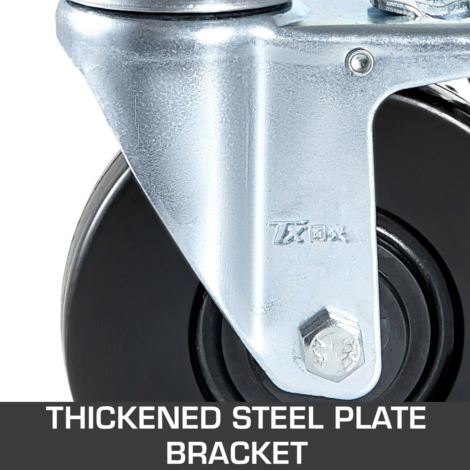 5" Rubber Swivel Caster Wheels with Dual Lock Brake 440lbs Capacity