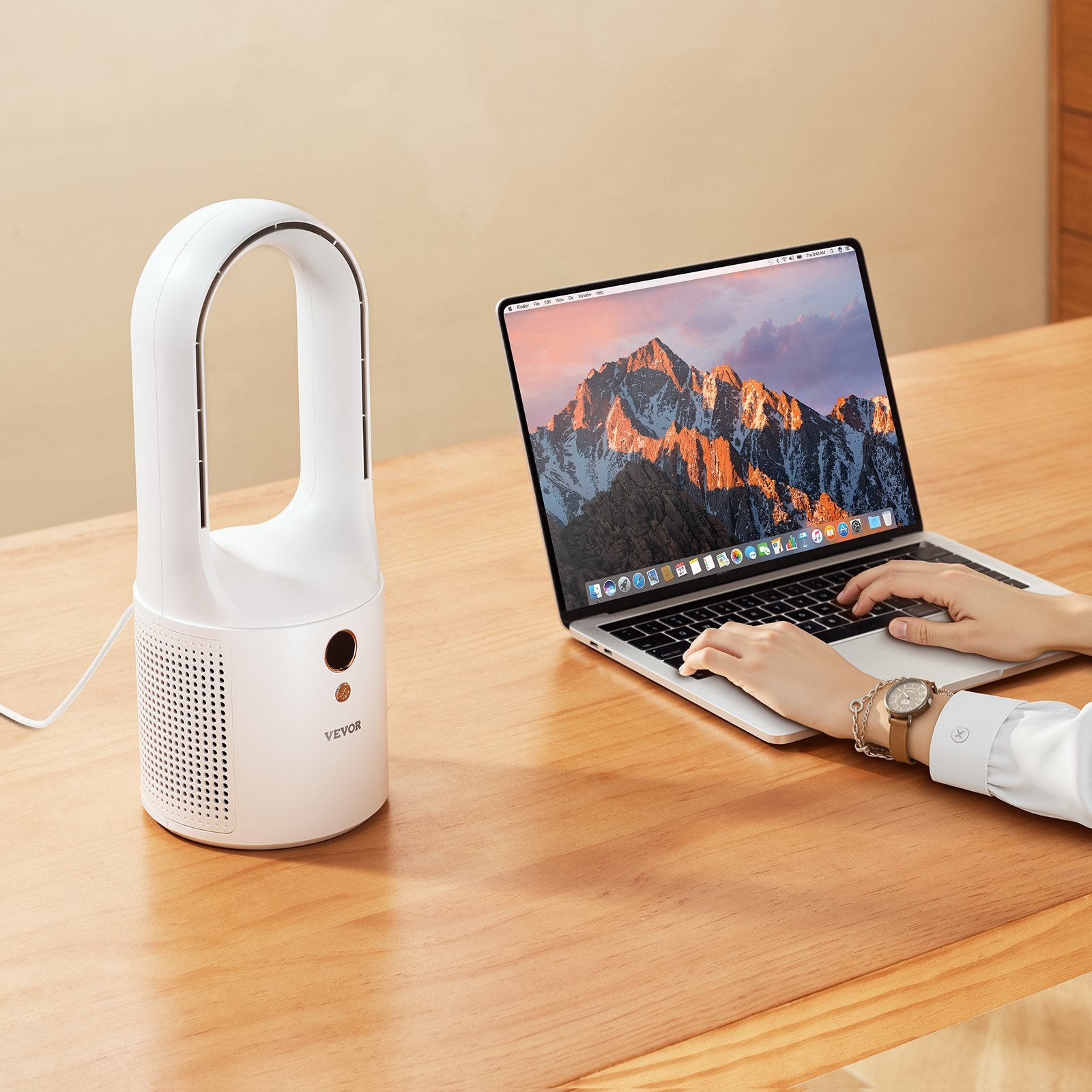 Desk Fan Bladeless 12.99 Inch Kids-Friendly Portable 6-Speed USB Tower Fan