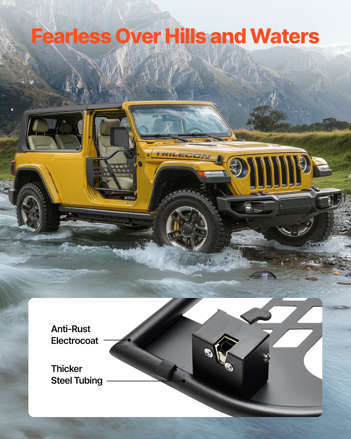 Jeep Tube Doors 2-Door with Hinges OE Latch Mirrors Wrangler JL Gladiator JT