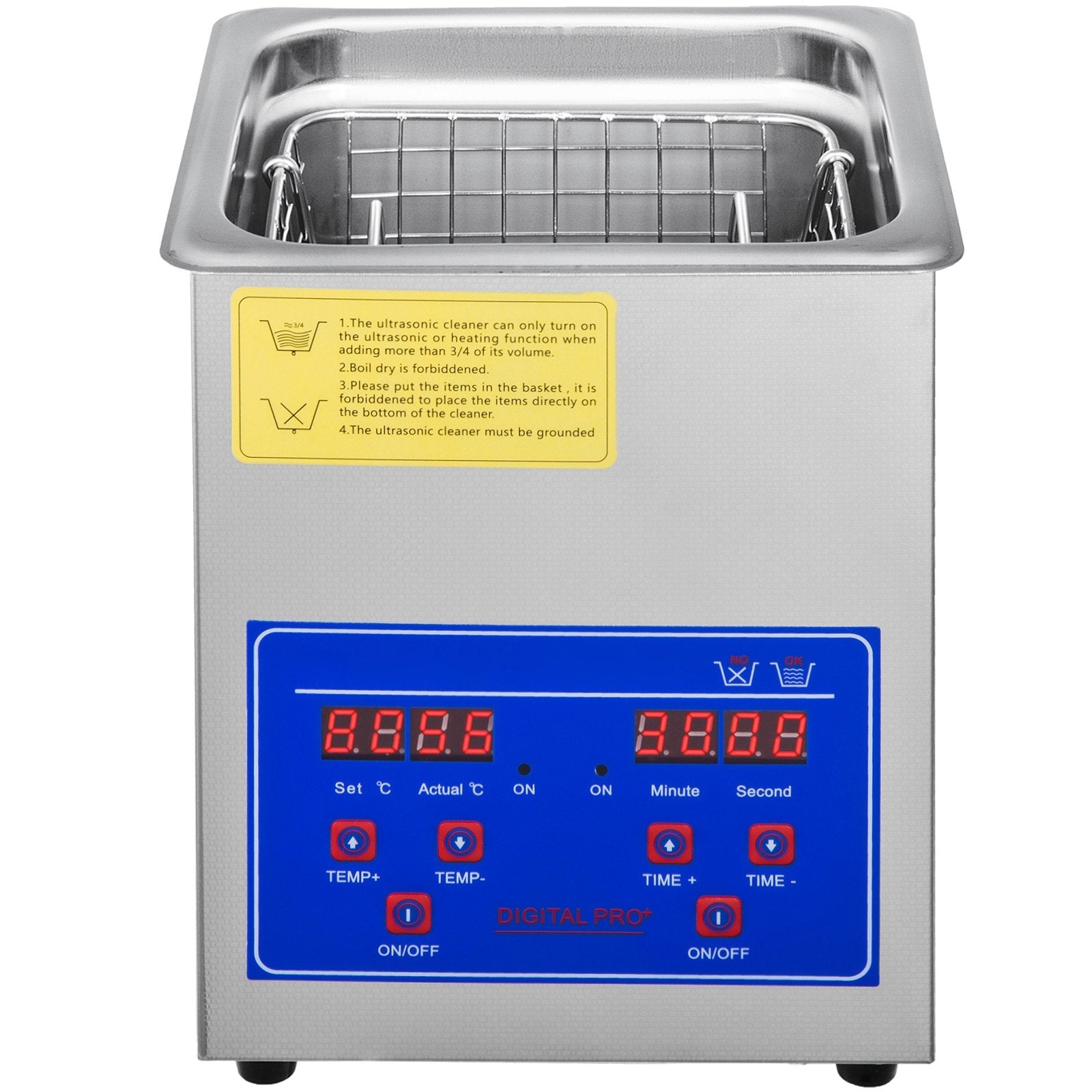 Ultrasonic Cleaner 2L Digital 40kHz Stainless Steel Timer Jewelry Watch Glasses