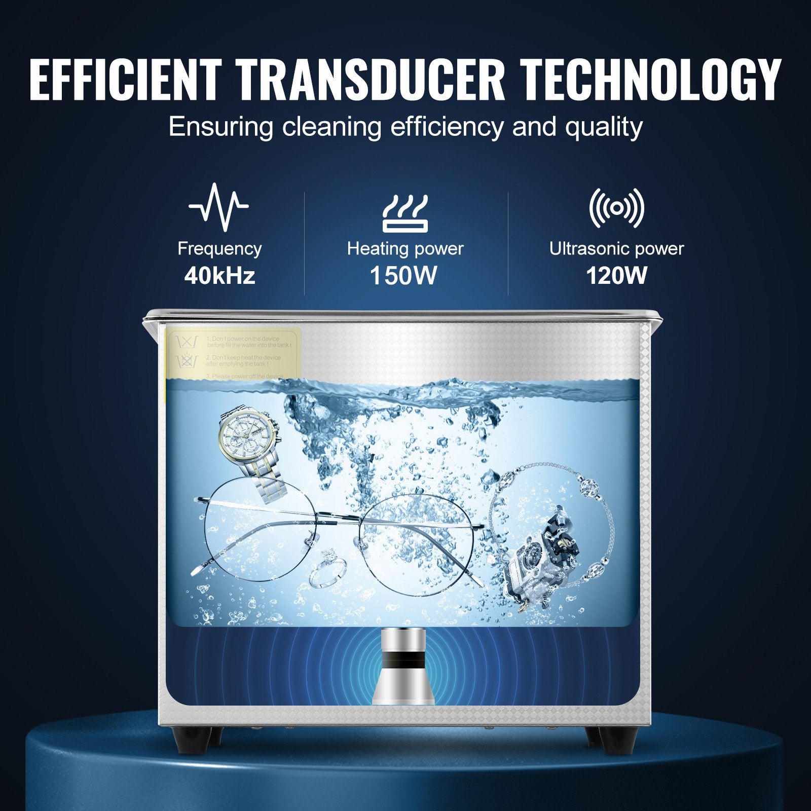Ultrasonic Cleaner 2.85L Jewelry Stainless Steel Digital Timer Heater 40kHz