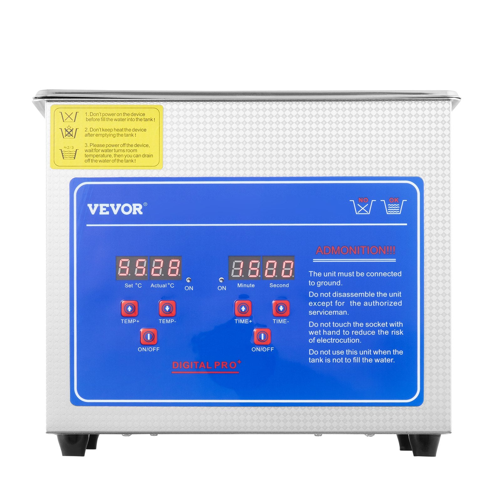 Ultrasonic Cleaner 2.85L Jewelry Stainless Steel Digital Timer Heater 40kHz