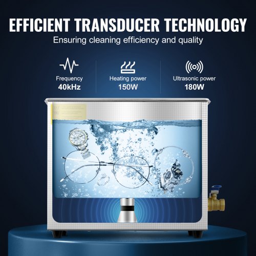 VEVOR 6L Ultrasonic Cleaner with Digital Timer Heater Stainless Steel Sonic